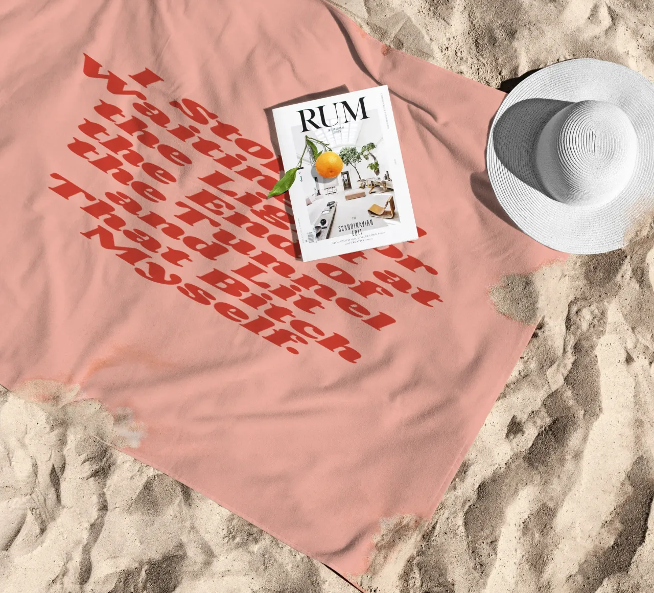 I Stopped Waiting for the Light at the End of the Tunnel beach towel by THE MOTIVATED TYPE