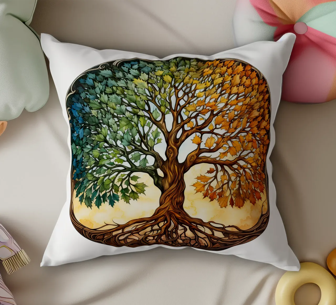 Albero della vita colorato cuscino da Spiritual Touch