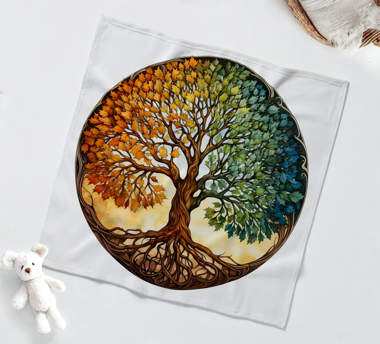 Albero della vita colorato coperta in pile da Spiritual Touch