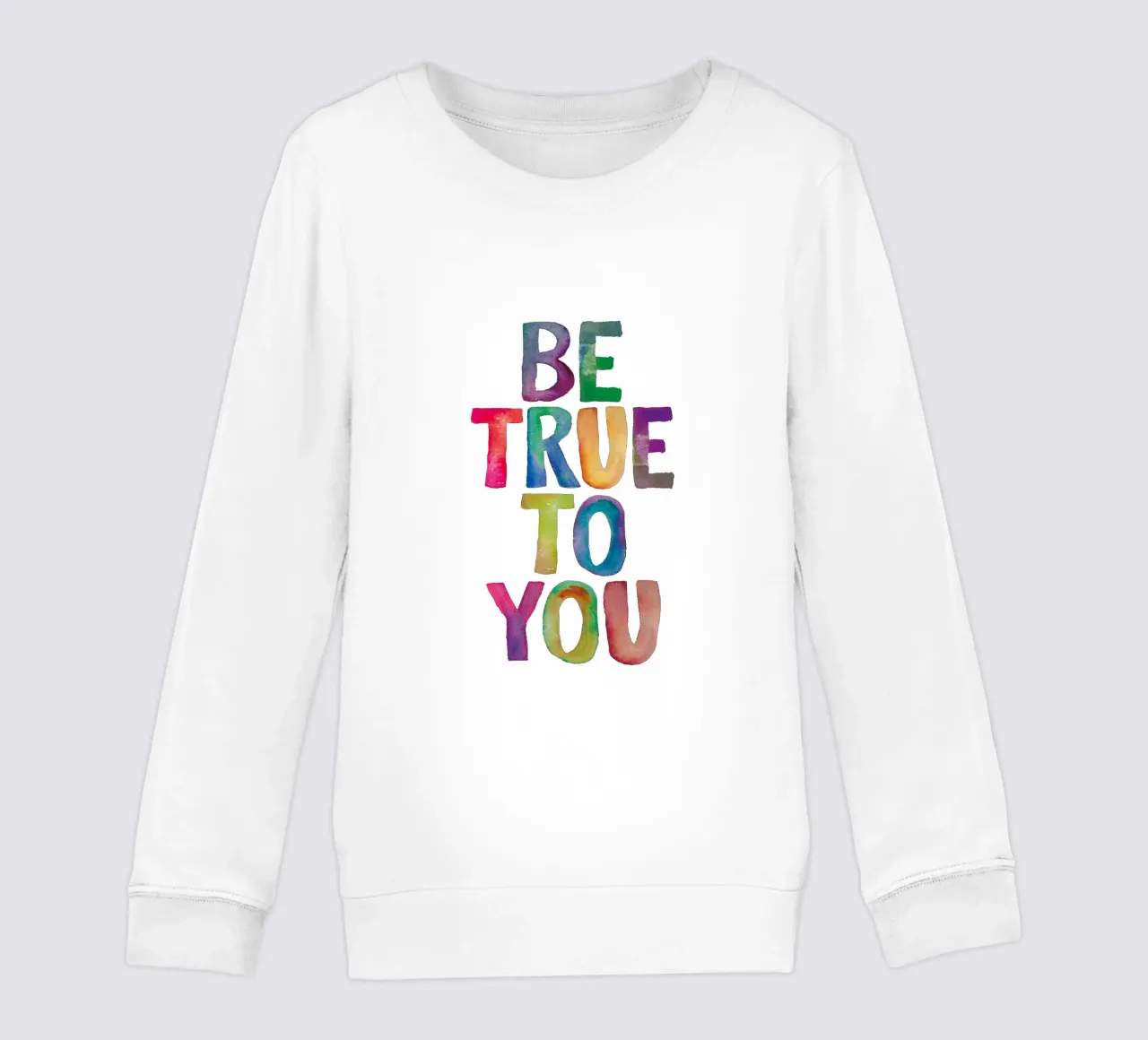 Be True to You - Design tipografico arcobaleno per bambini felpa bambino da THE MOTIVATED TYPE
