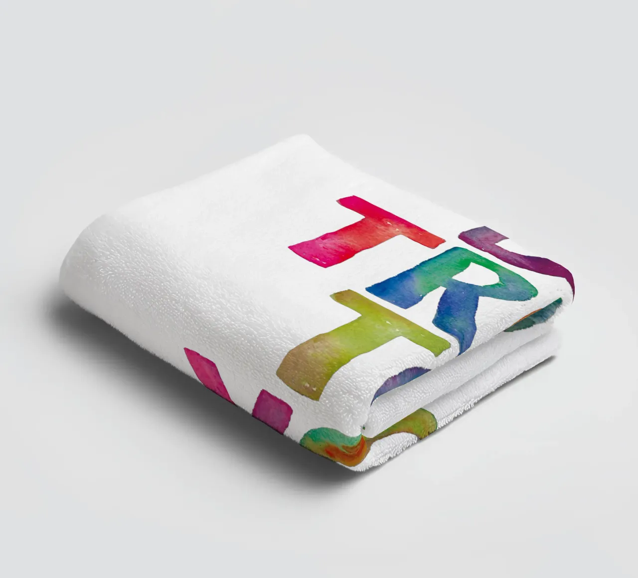 Be True to You - Design tipografico arcobaleno per bambini asciugamano da bagno da THE MOTIVATED TYPE