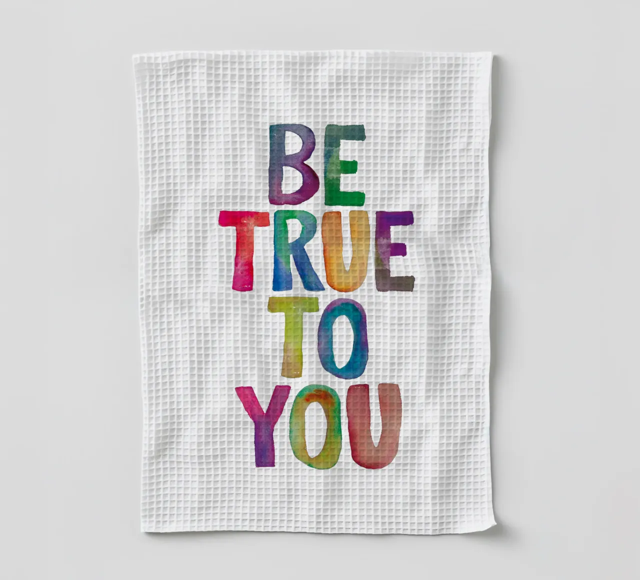 Be True to You - Design tipografico arcobaleno per bambini canovaccio da cucina da THE MOTIVATED TYPE