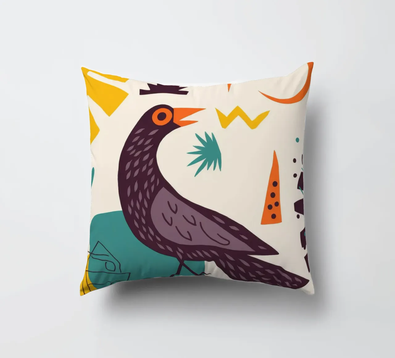 Bird and Moon decorative cushion by Demar Galleria