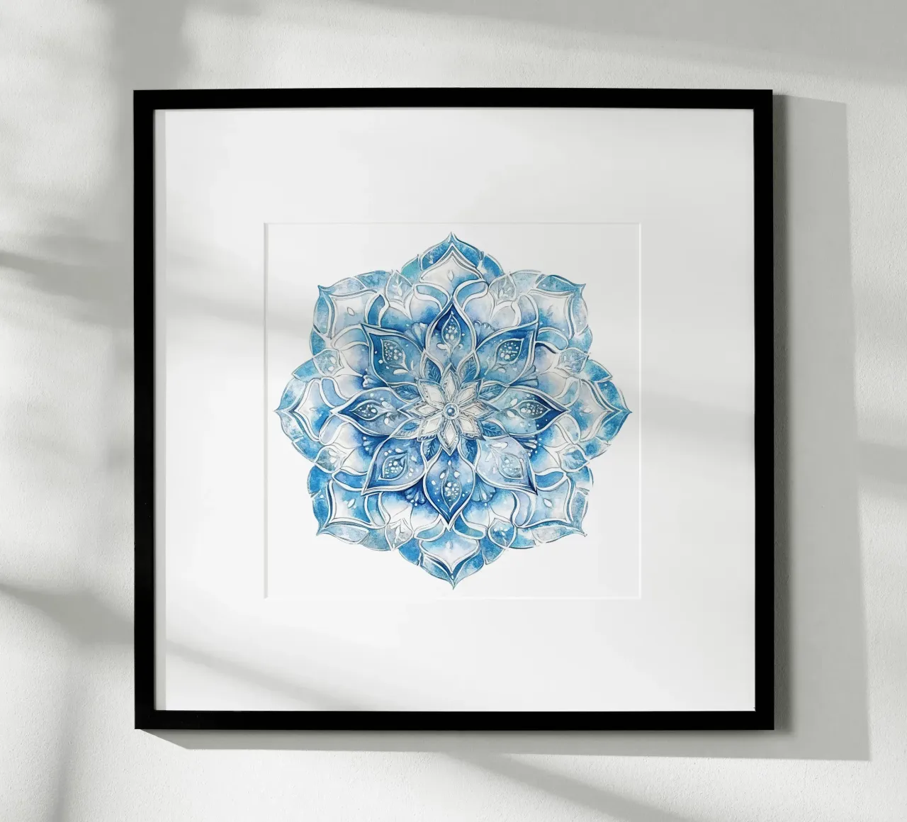 Mandala smerigliato ad acquerello poster con telaio in alluminio da Spiritual Touch