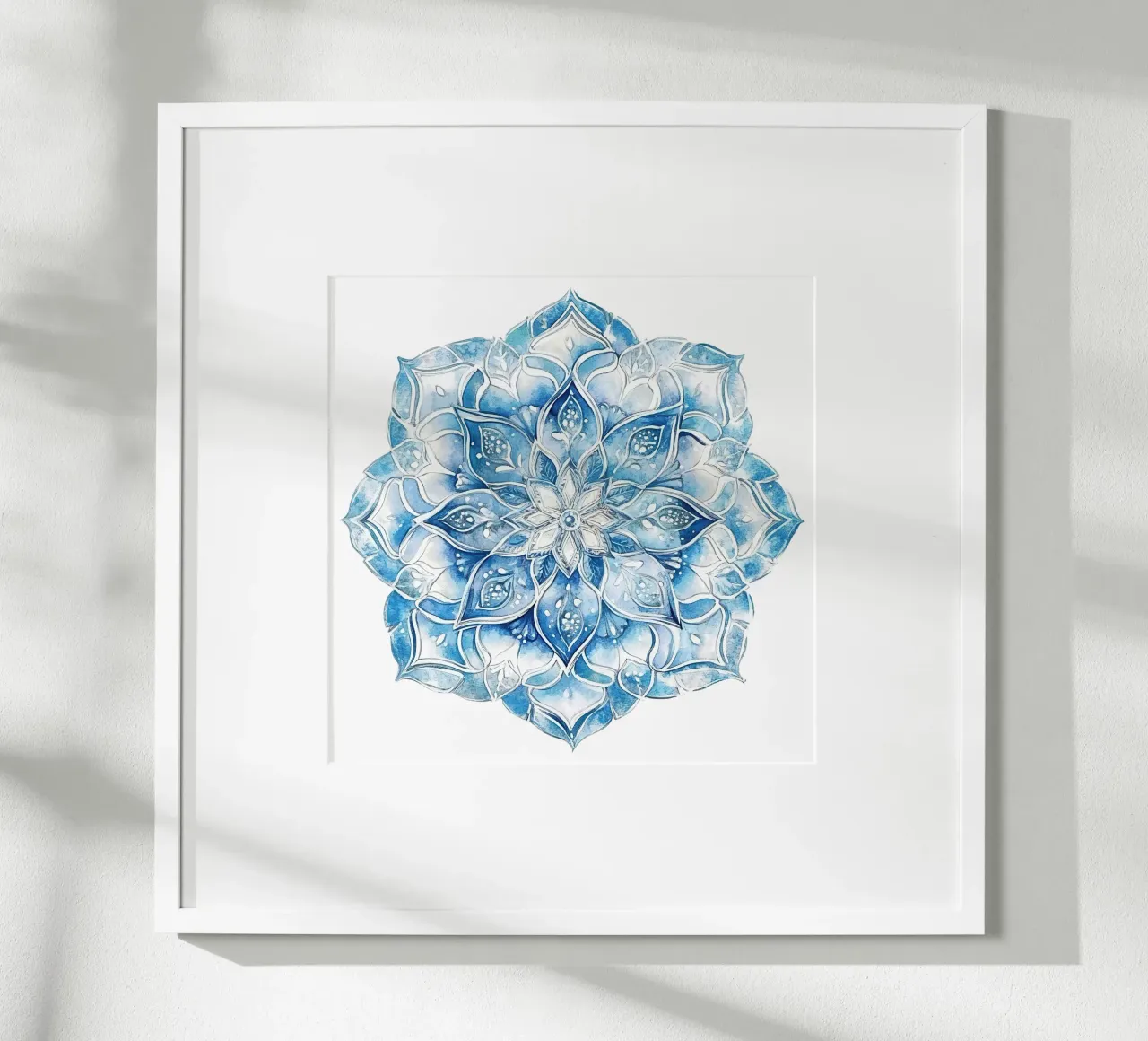 Mandala smerigliato ad acquerello poster con telaio in alluminio da Spiritual Touch