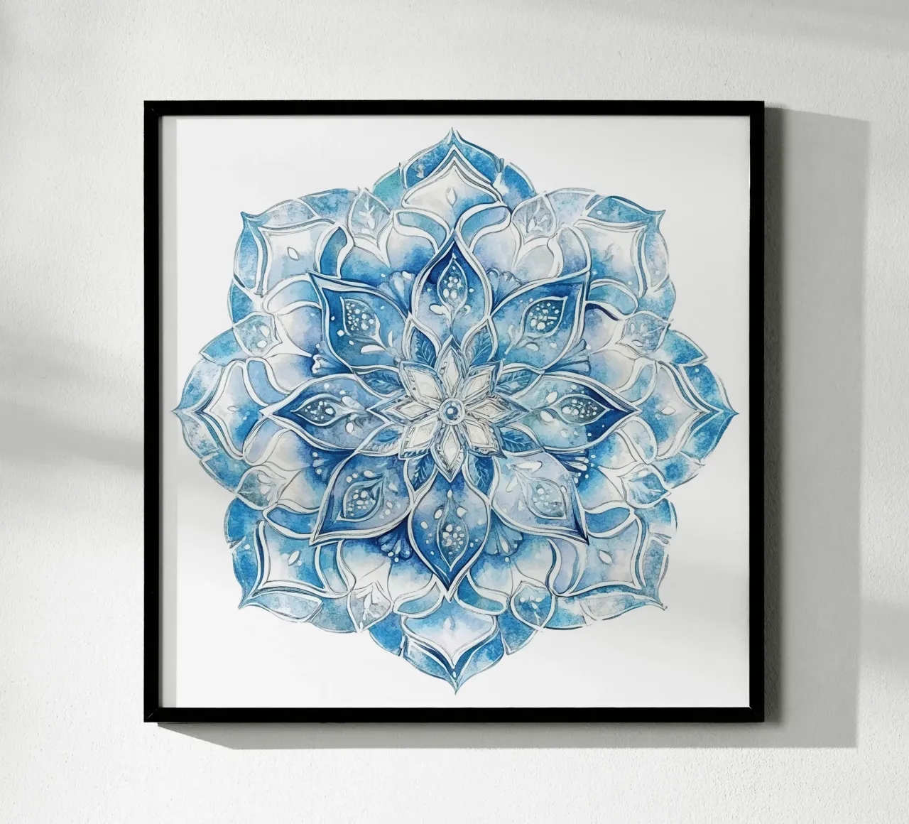 Mandala smerigliato ad acquerello poster con telaio in alluminio da Spiritual Touch