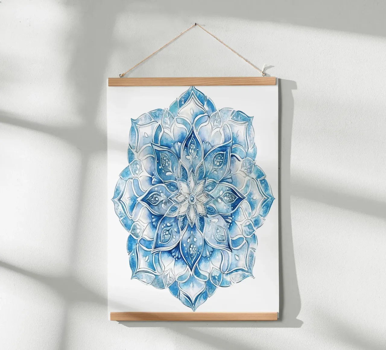 Mandala smerigliato ad acquerello poster con telaio in alluminio da Spiritual Touch