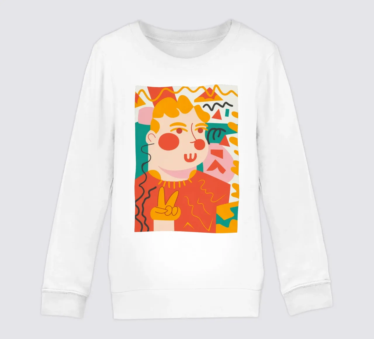 Abstract Portrait Peace kids sweatshirt by Demar Galleria