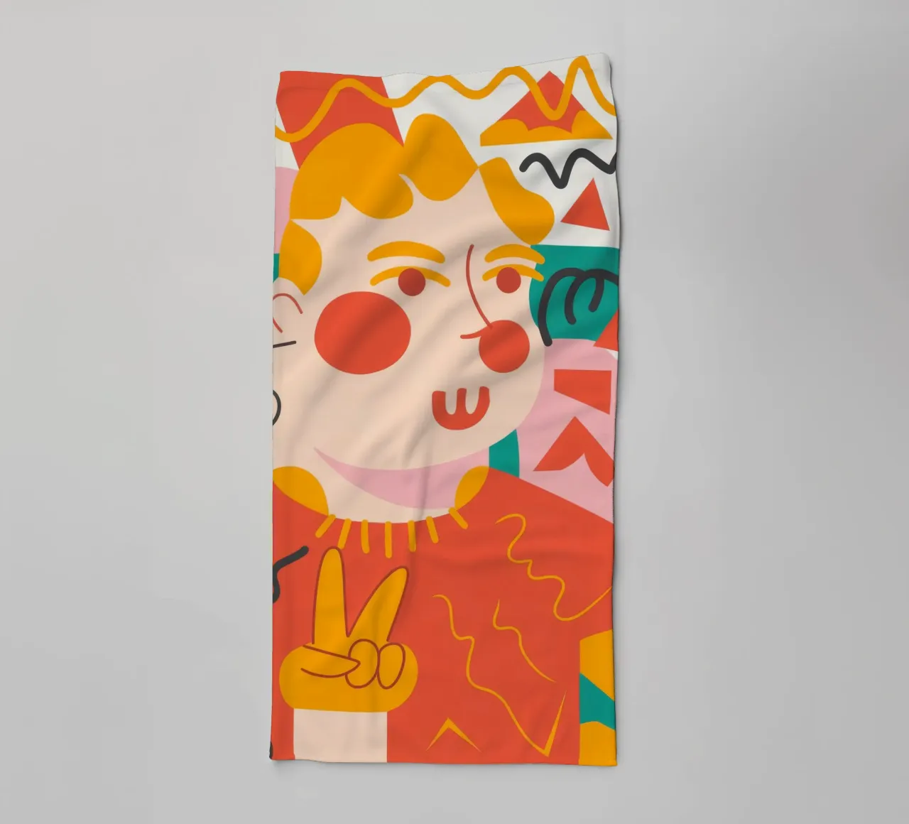 Abstraktes Porträt Frieden Handtuch von Demar Galleria