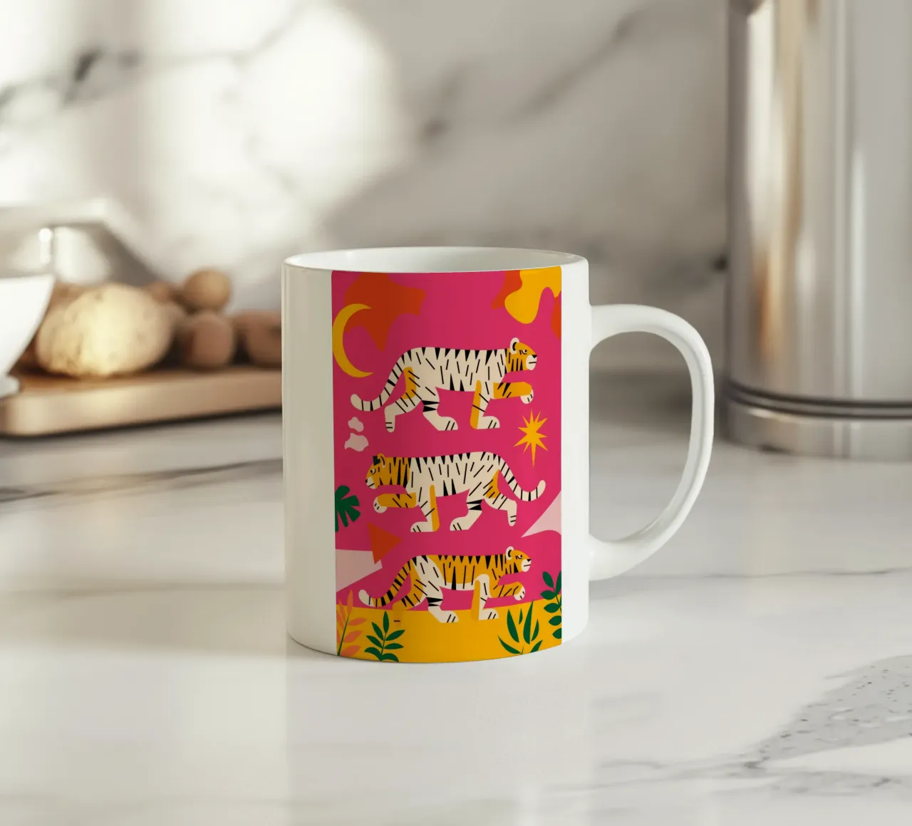 Tigri e stelle tazza in ceramica da Demar Galleria