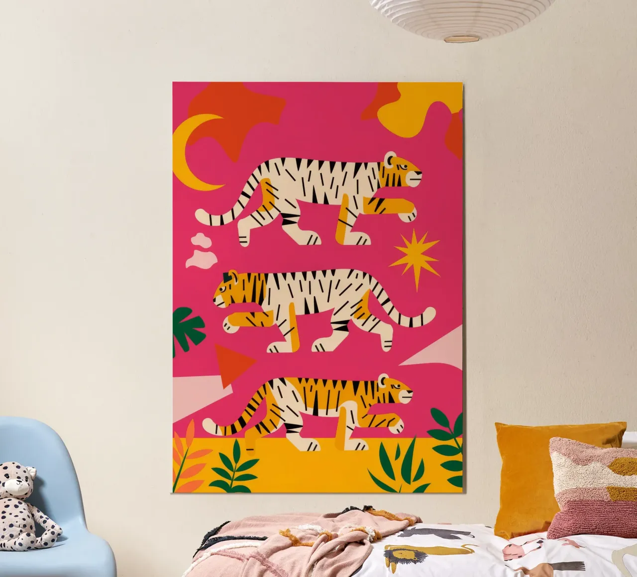 Tigri e stelle poster con telaio in alluminio da Demar Galleria