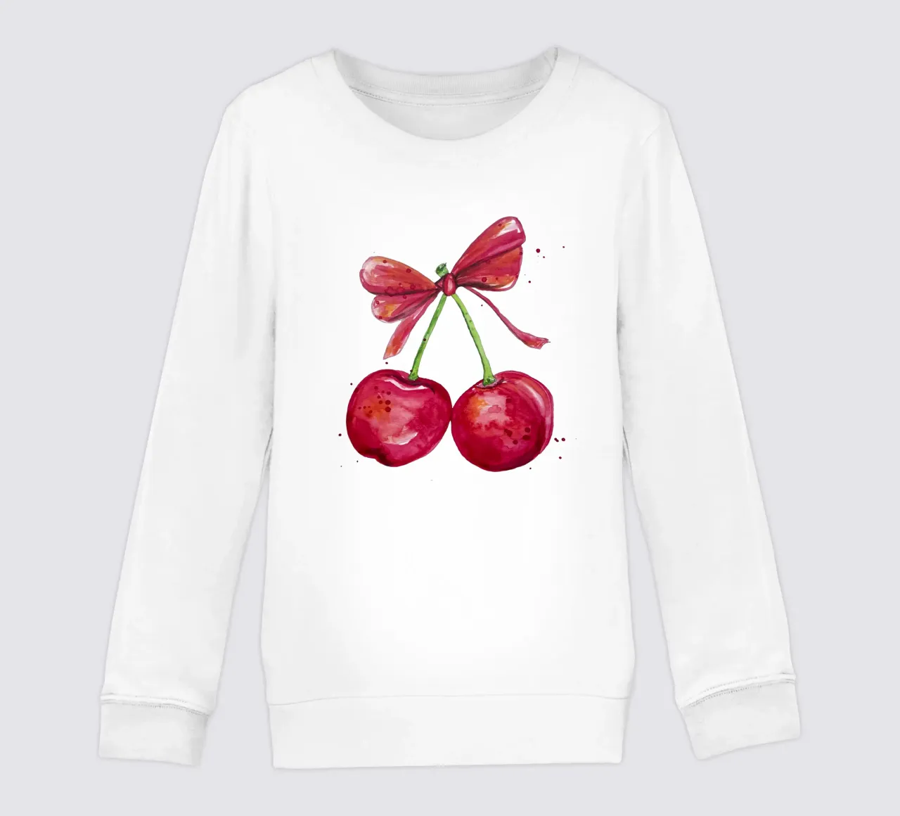 Cerezas con lazo acuarela sudadera para niño de Illustration Raissa Oltmanns