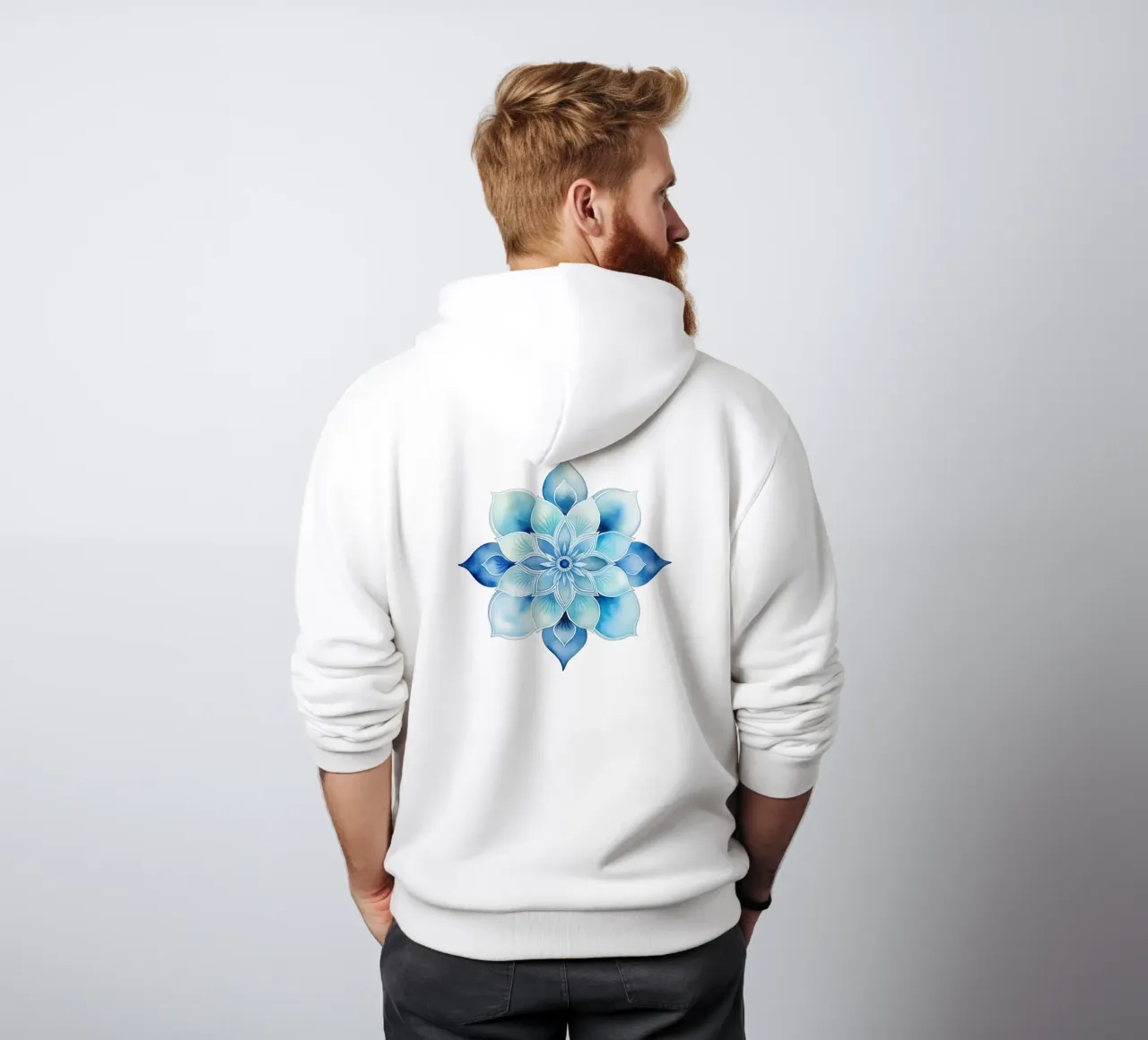 Mandala smerigliato ad acquerello felpa con cappuccio da Spiritual Touch