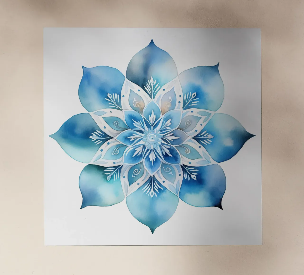 Mandala smerigliato ad acquerello pellicola backlit da Spiritual Touch