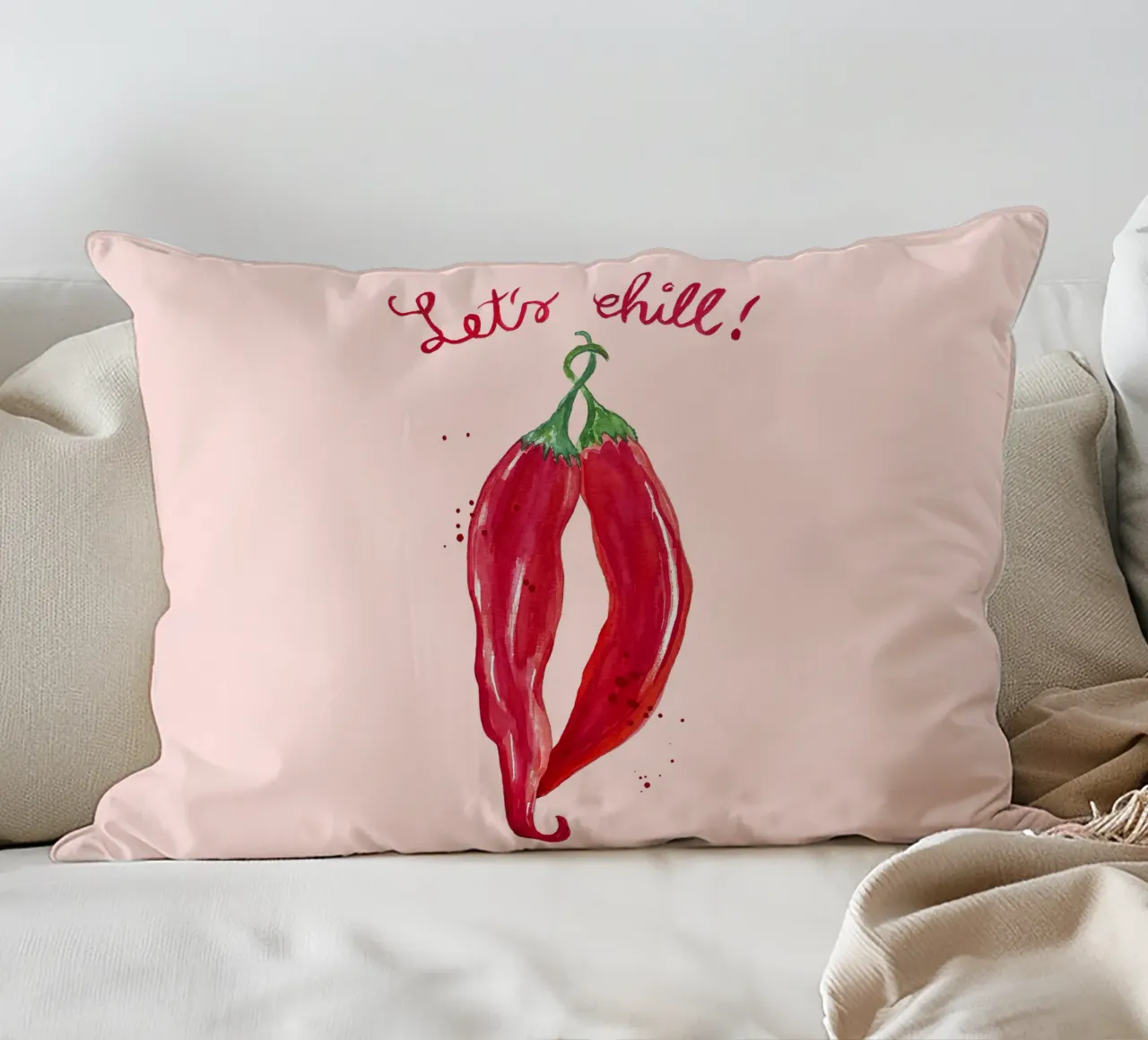 Chilling Chilies decorative cushion by Illustration Raissa Oltmanns