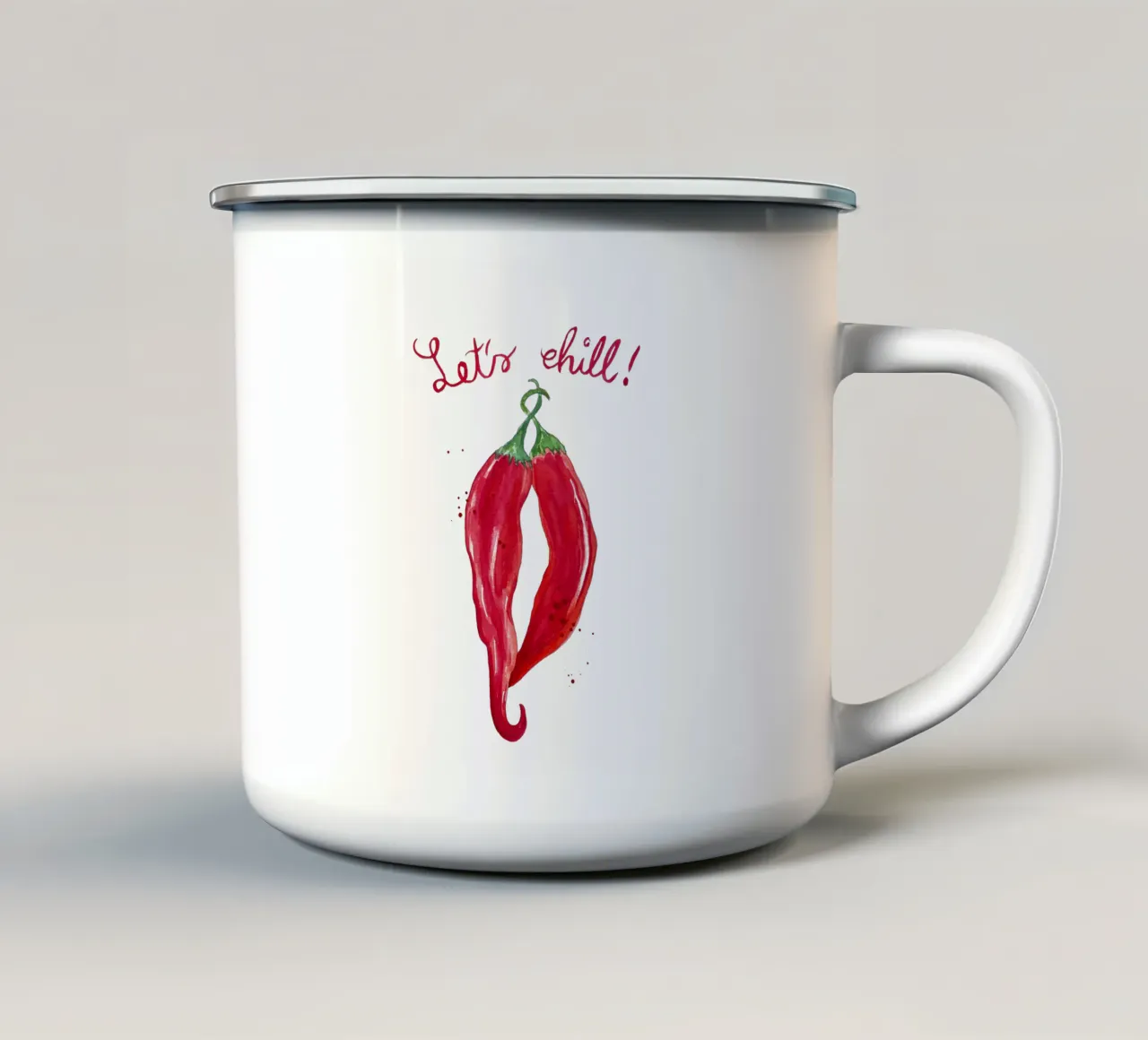 Chilling Chilies tazza in smalto da Illustration Raissa Oltmanns