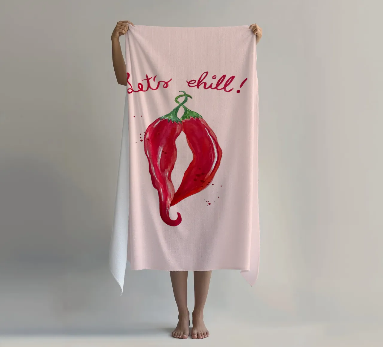 Chilling Chilies beach towel by Illustration Raissa Oltmanns