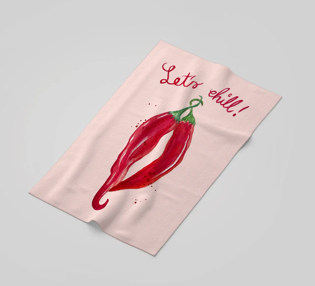 Chilling Chilies beach towel by Illustration Raissa Oltmanns