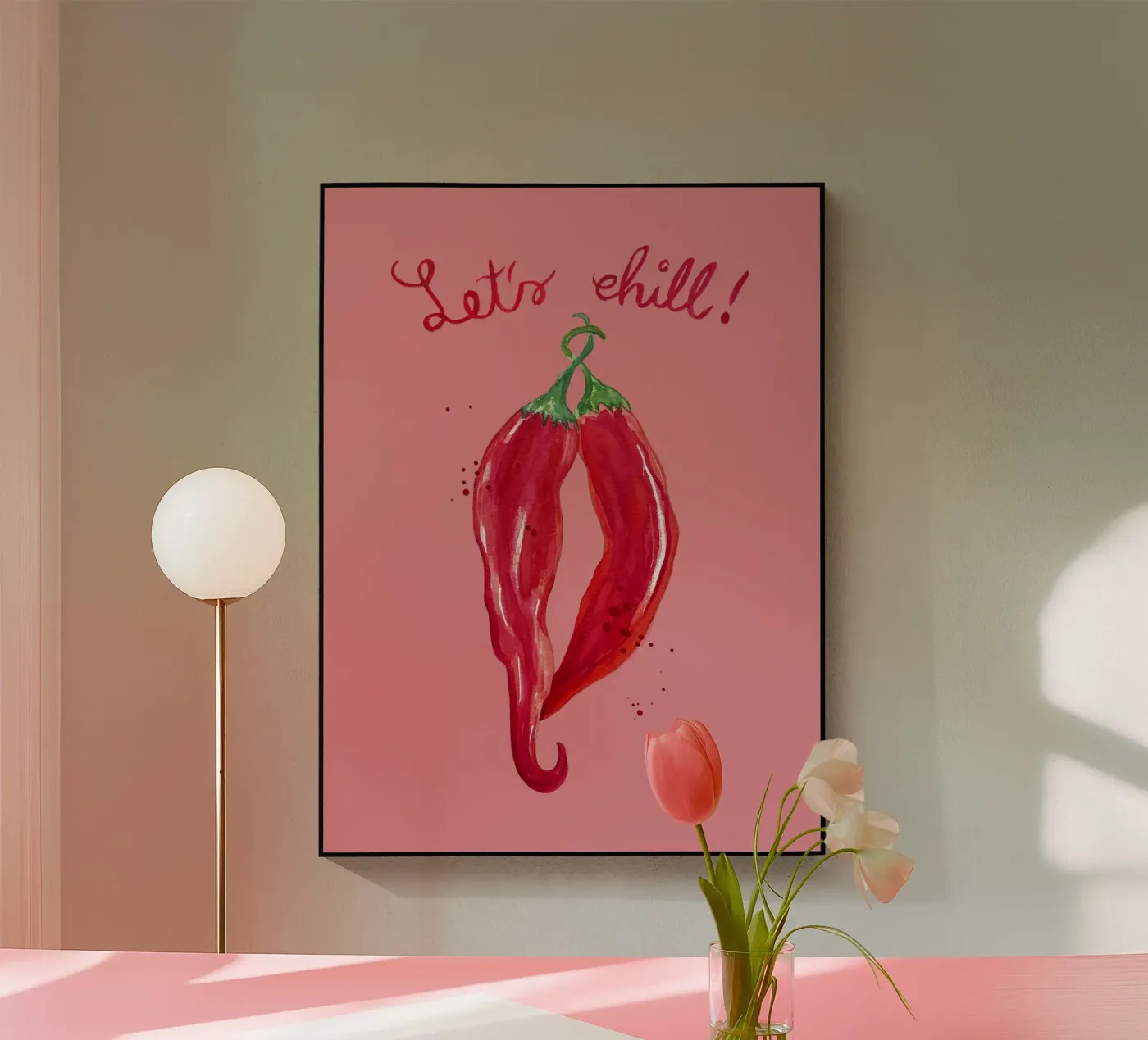 Chilling Chilies plexiglass da Illustration Raissa Oltmanns