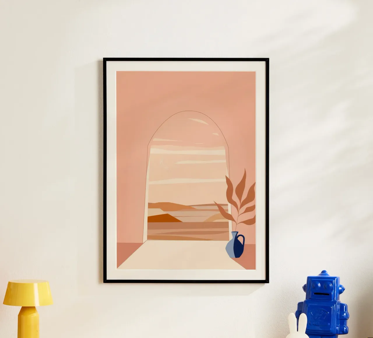 Vista sull'arco del deserto poster con telaio in plastica da Demar Galleria