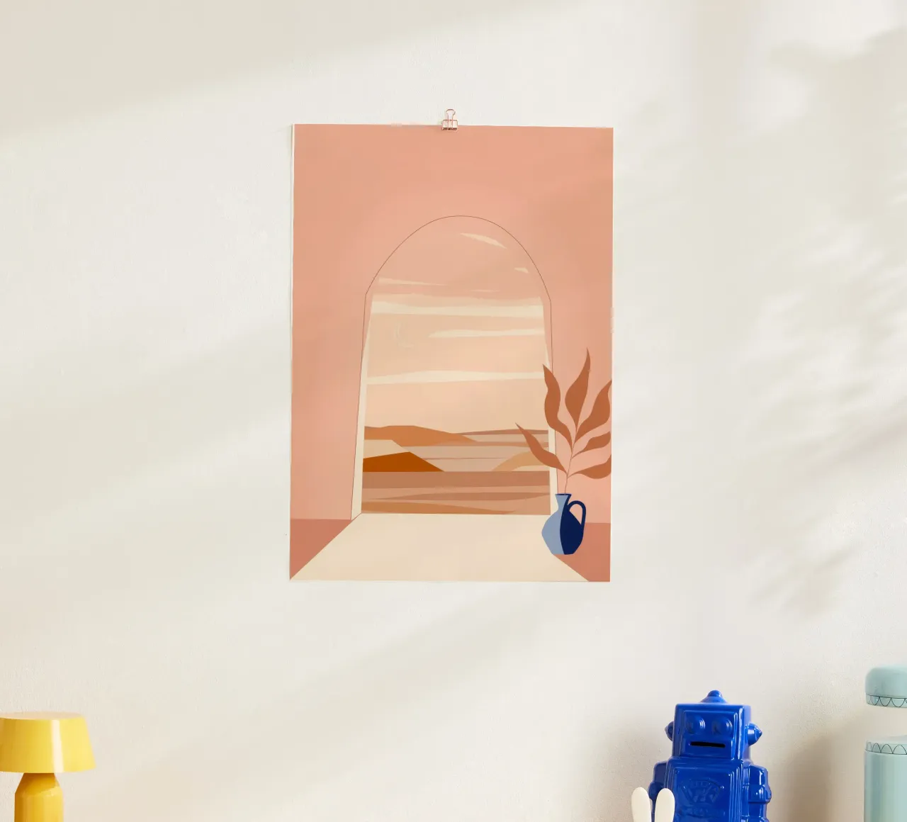 Vista sull'arco del deserto poster con telaio in plastica da Demar Galleria