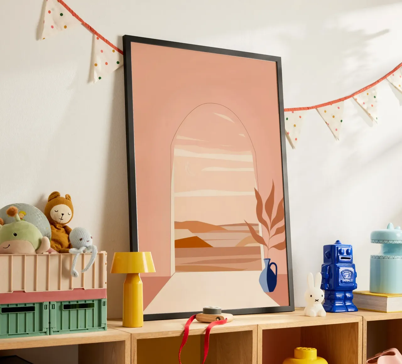 Vista sull'arco del deserto poster con telaio in plastica da Demar Galleria