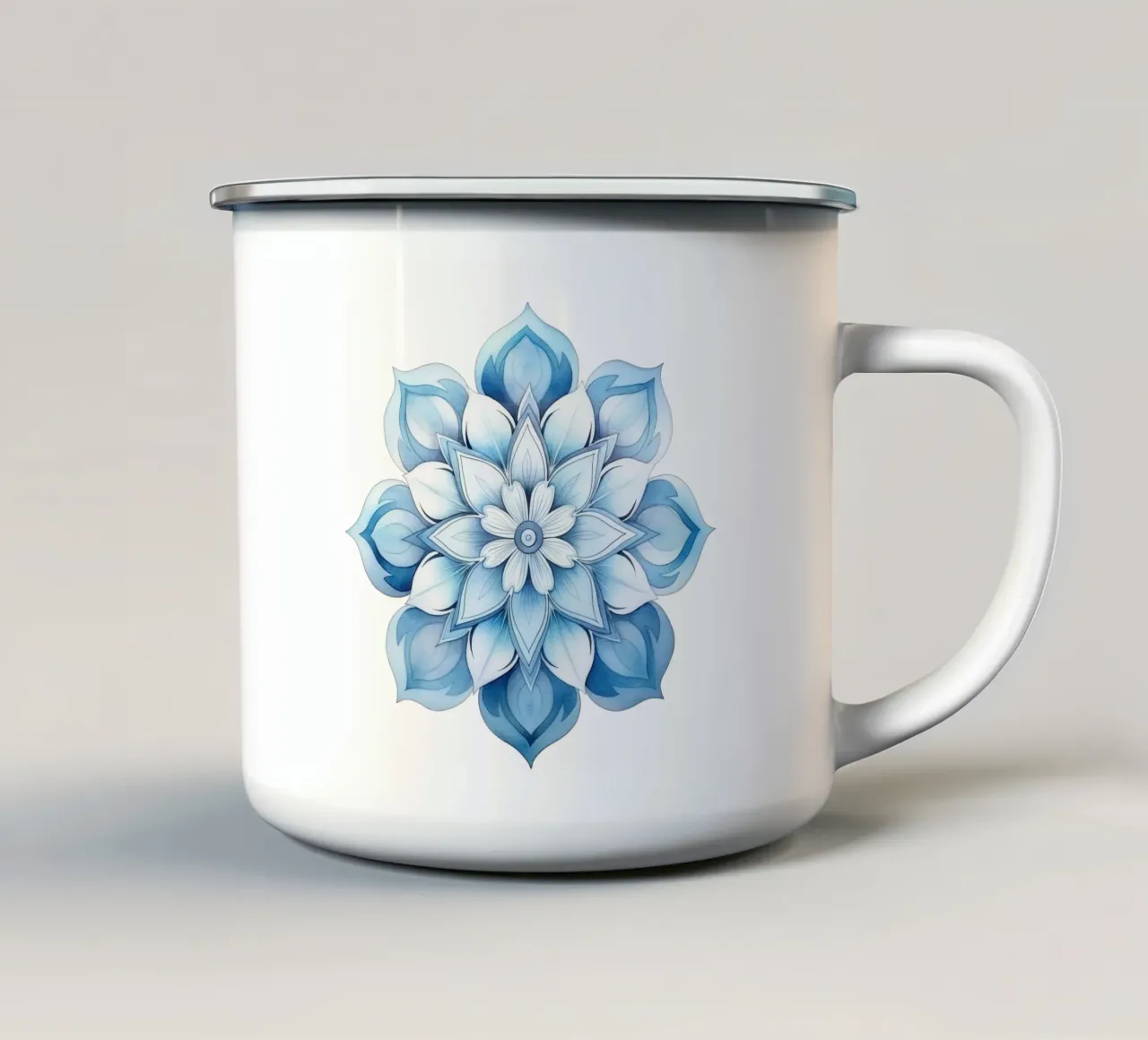 Mandala smerigliato ad acquerello tazza in smalto da Spiritual Touch
