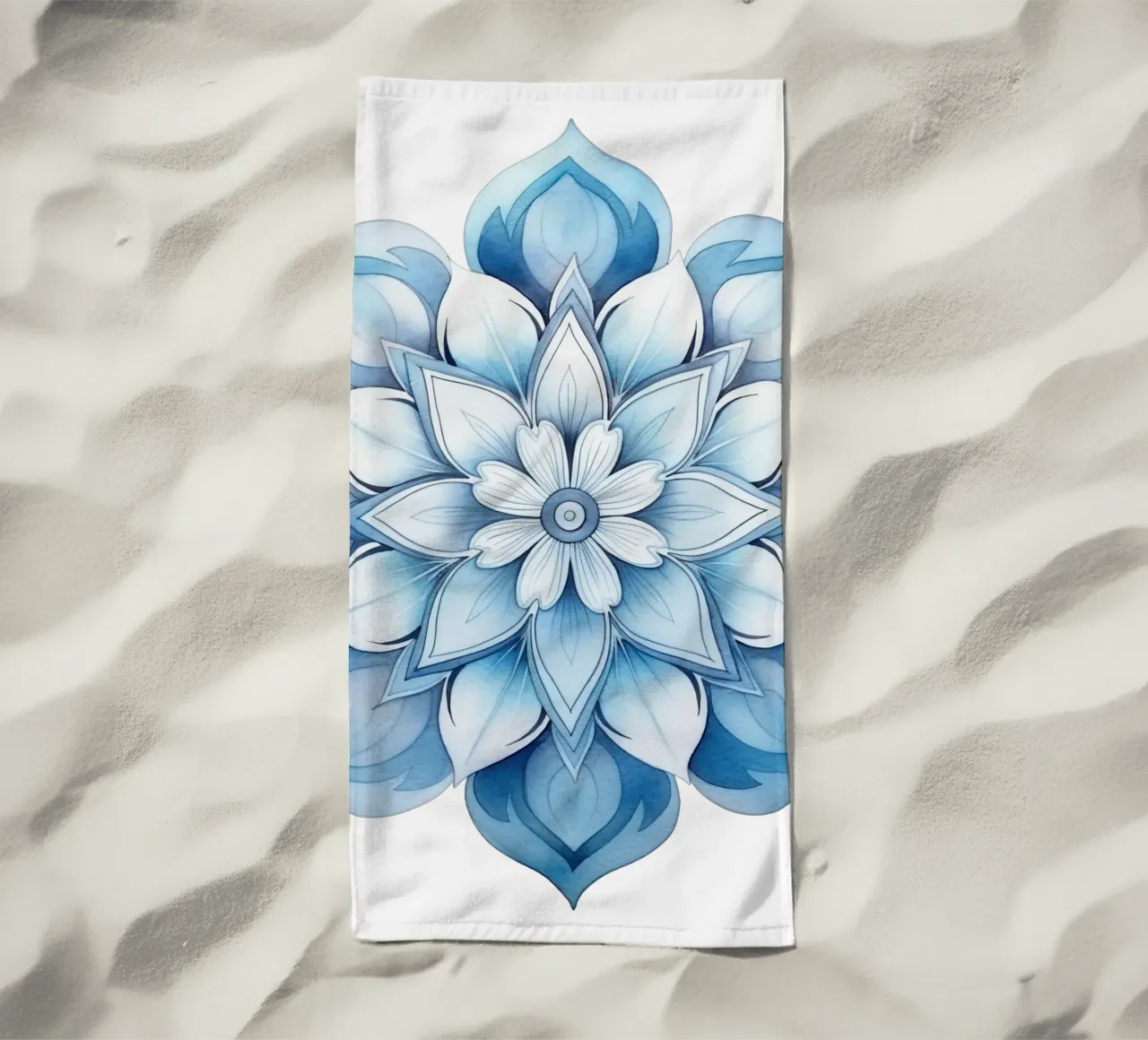 Mandala smerigliato ad acquerello telo mare da Spiritual Touch