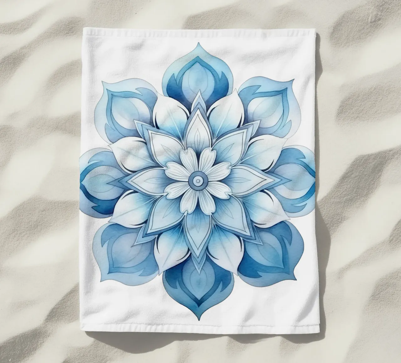 Mandala smerigliato ad acquerello telo mare da Spiritual Touch