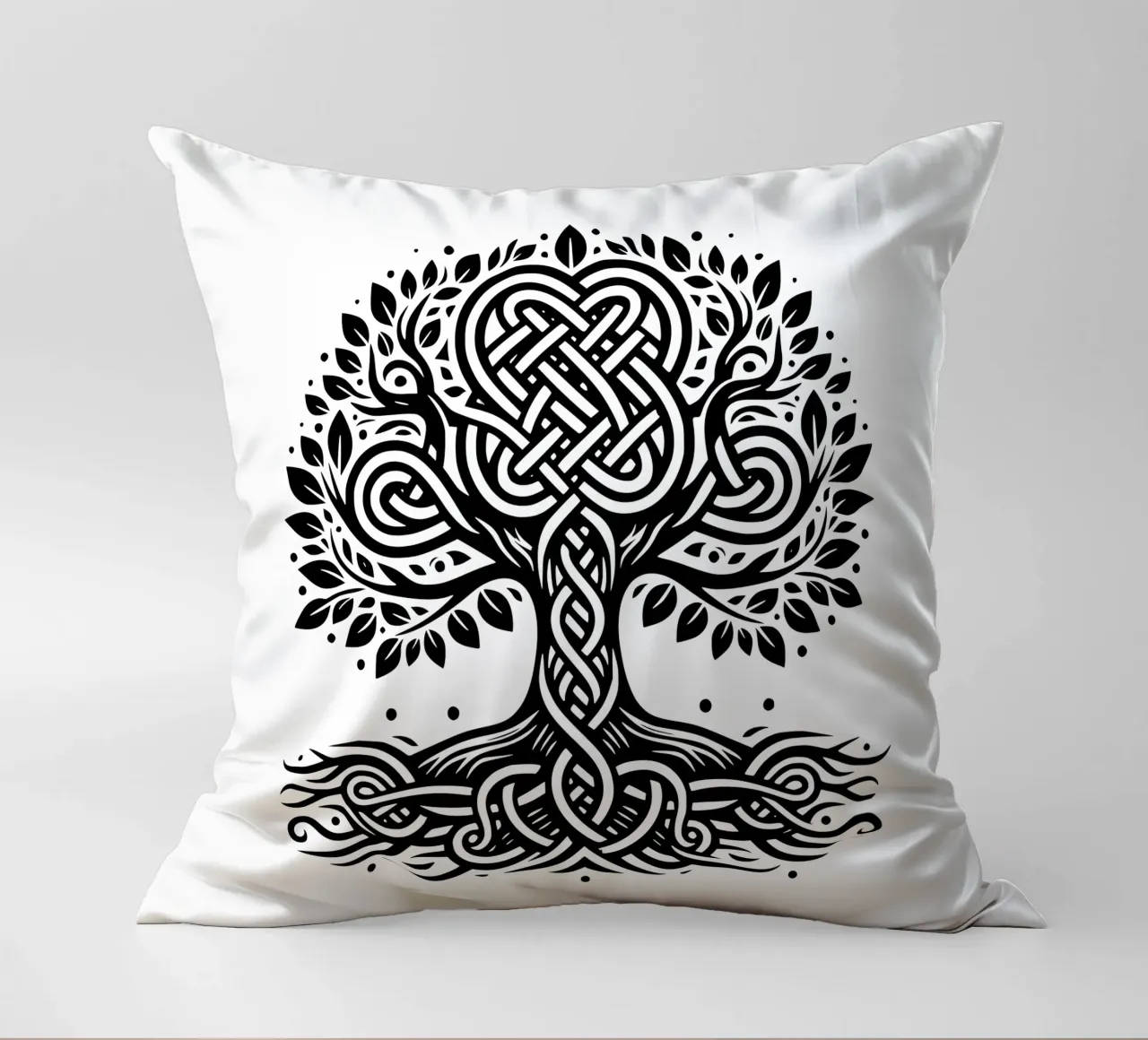 Albero della vita in bianco e nero cuscino da Spiritual Touch