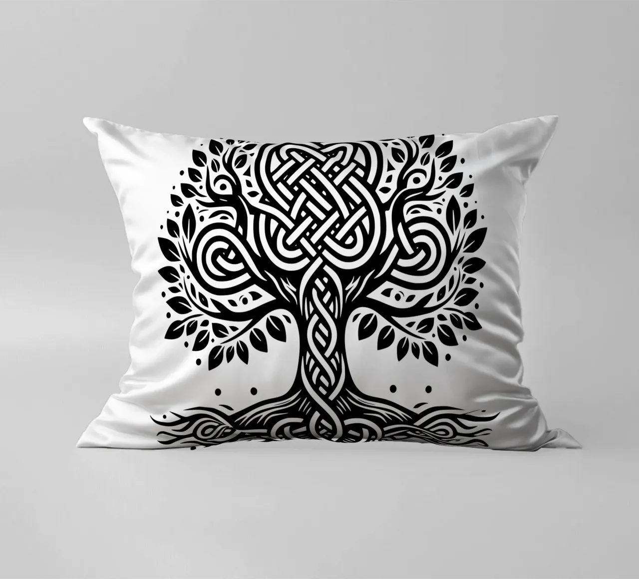 Albero della vita in bianco e nero cuscino da Spiritual Touch