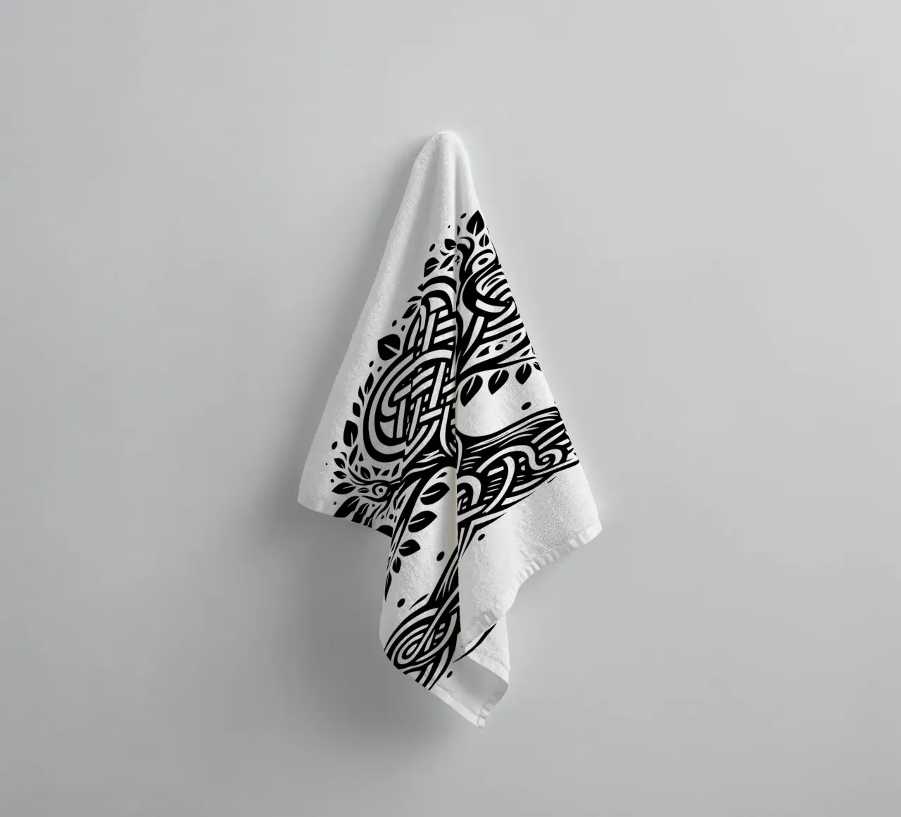Albero della vita in bianco e nero asciugamano da bagno da Spiritual Touch