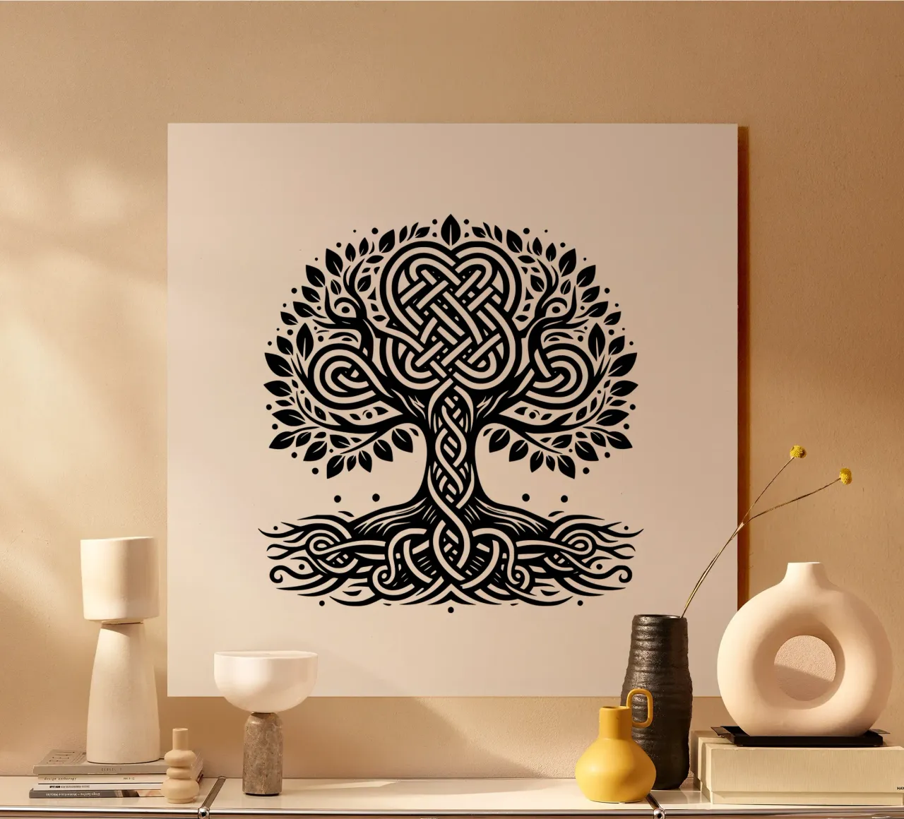 Albero della vita in bianco e nero plexiglass da Spiritual Touch