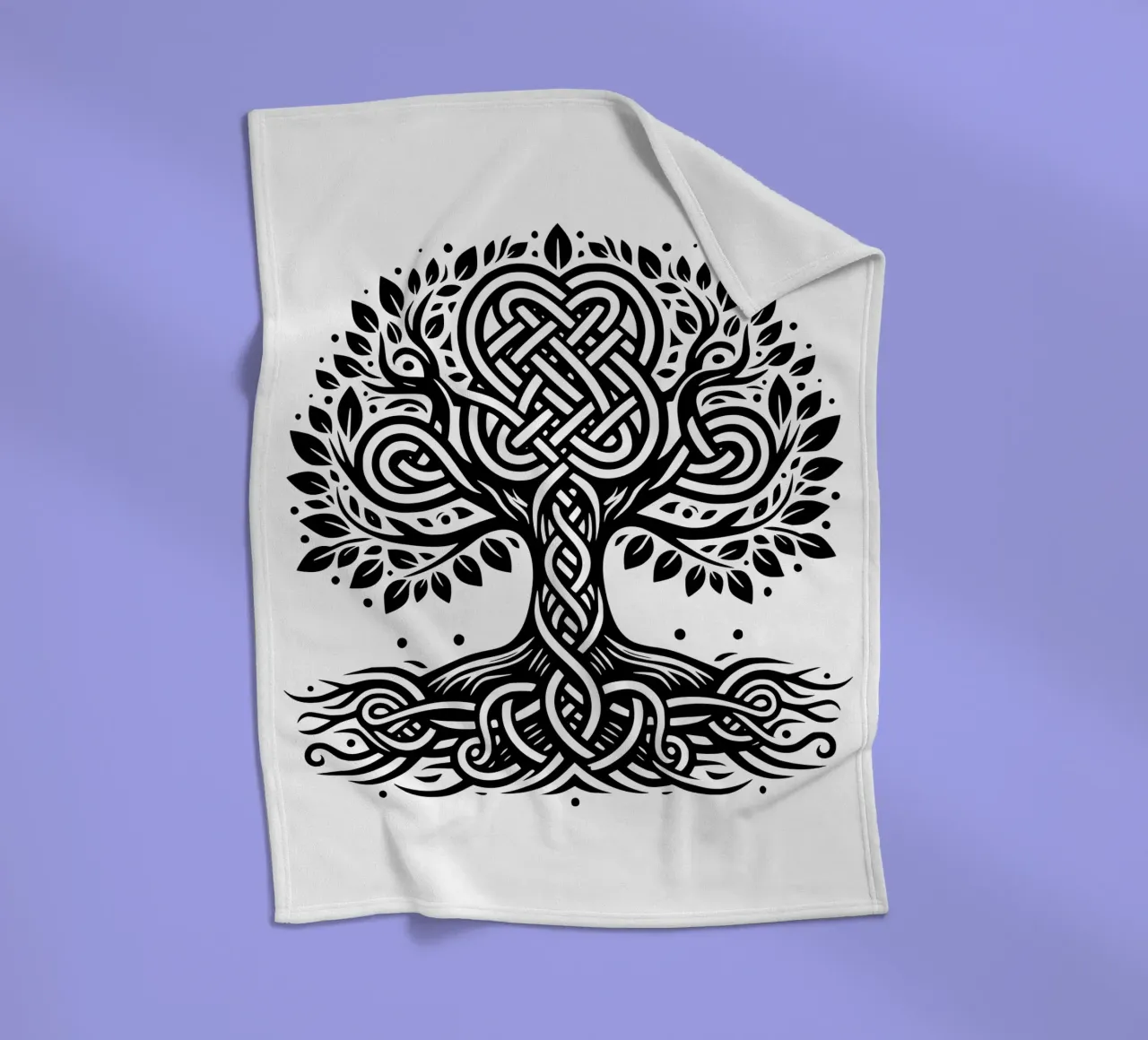 Albero della vita in bianco e nero coperta in pile da Spiritual Touch