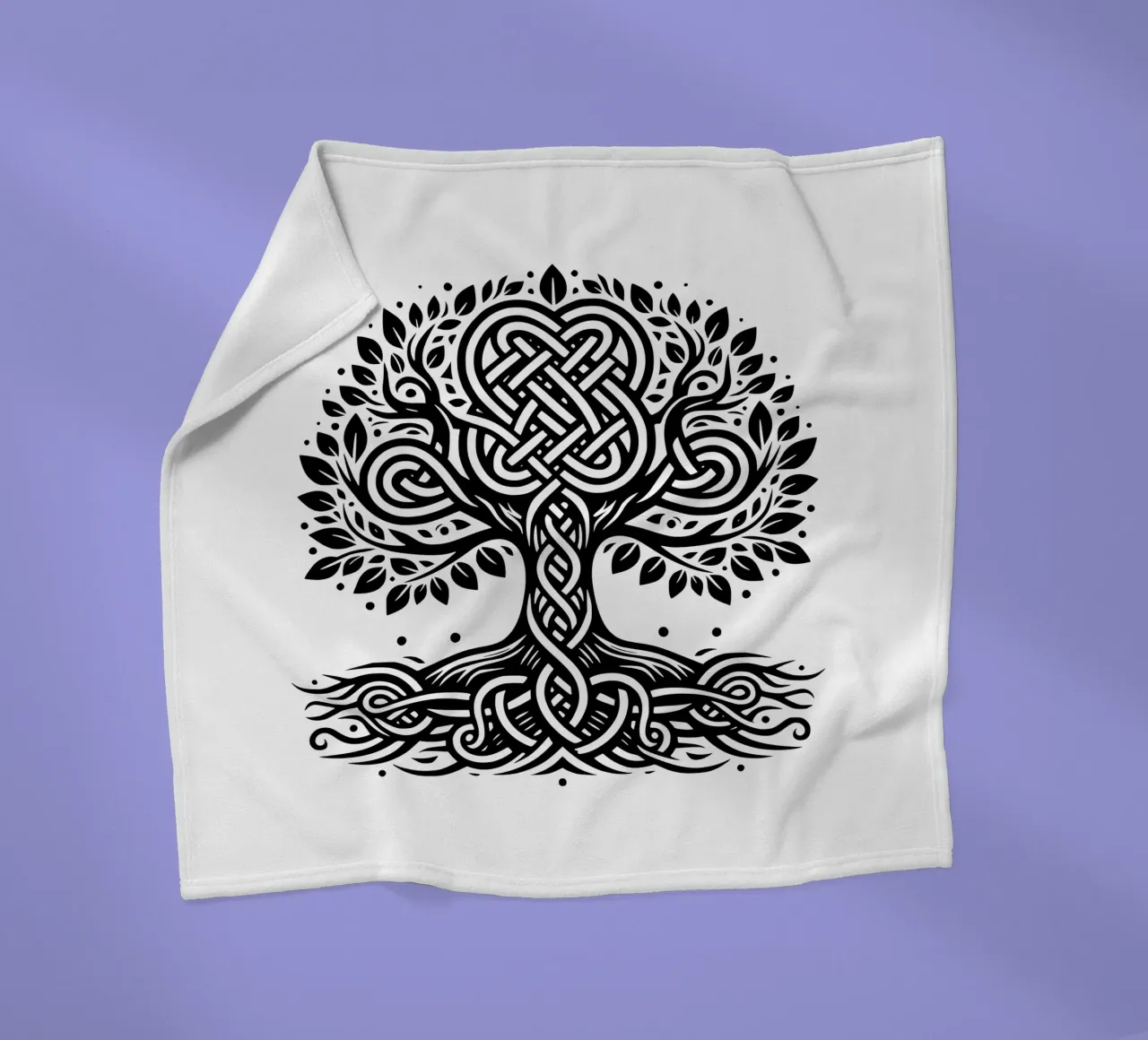 Albero della vita in bianco e nero coperta in pile da Spiritual Touch