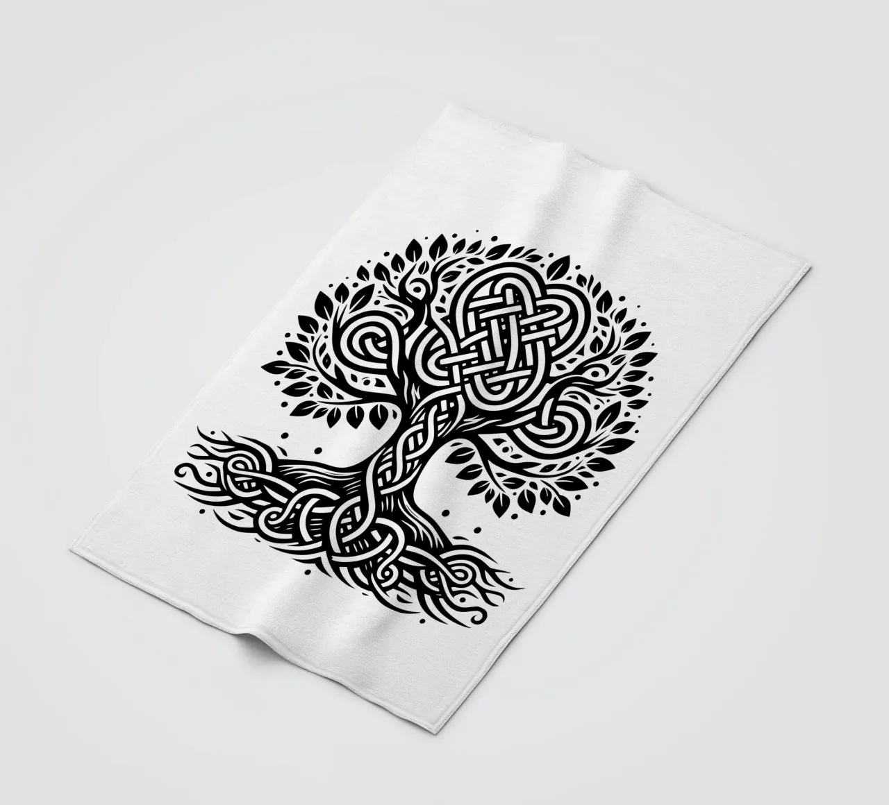 Albero della vita in bianco e nero coperta in pile da Spiritual Touch