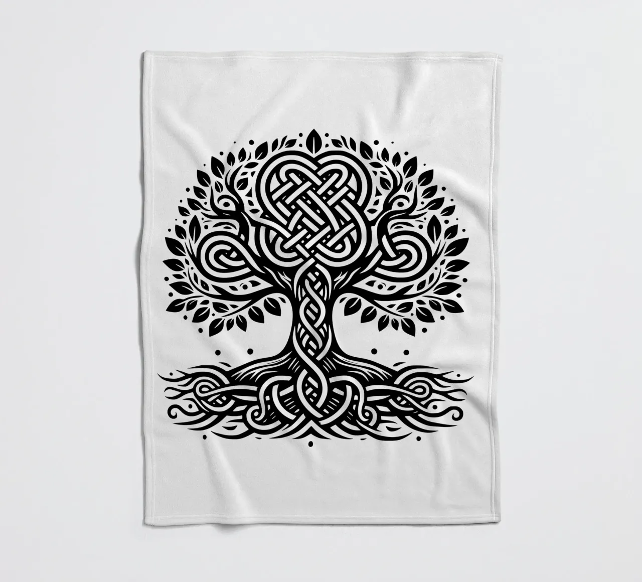 Albero della vita in bianco e nero coperta in pile da Spiritual Touch