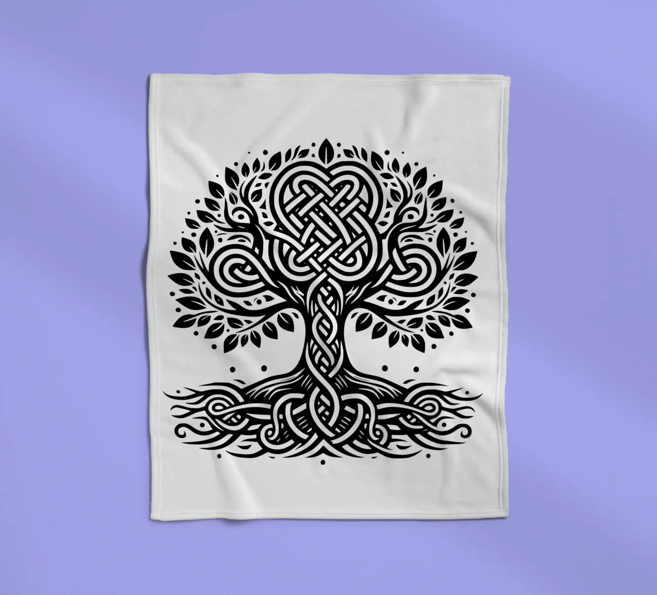 Albero della vita in bianco e nero coperta in pile da Spiritual Touch