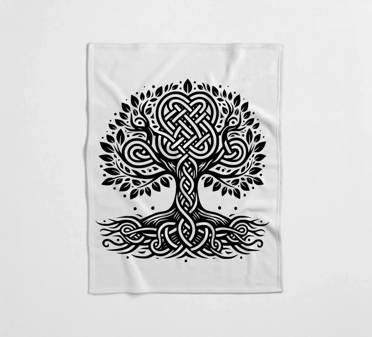 Albero della vita in bianco e nero coperta in pile da Spiritual Touch