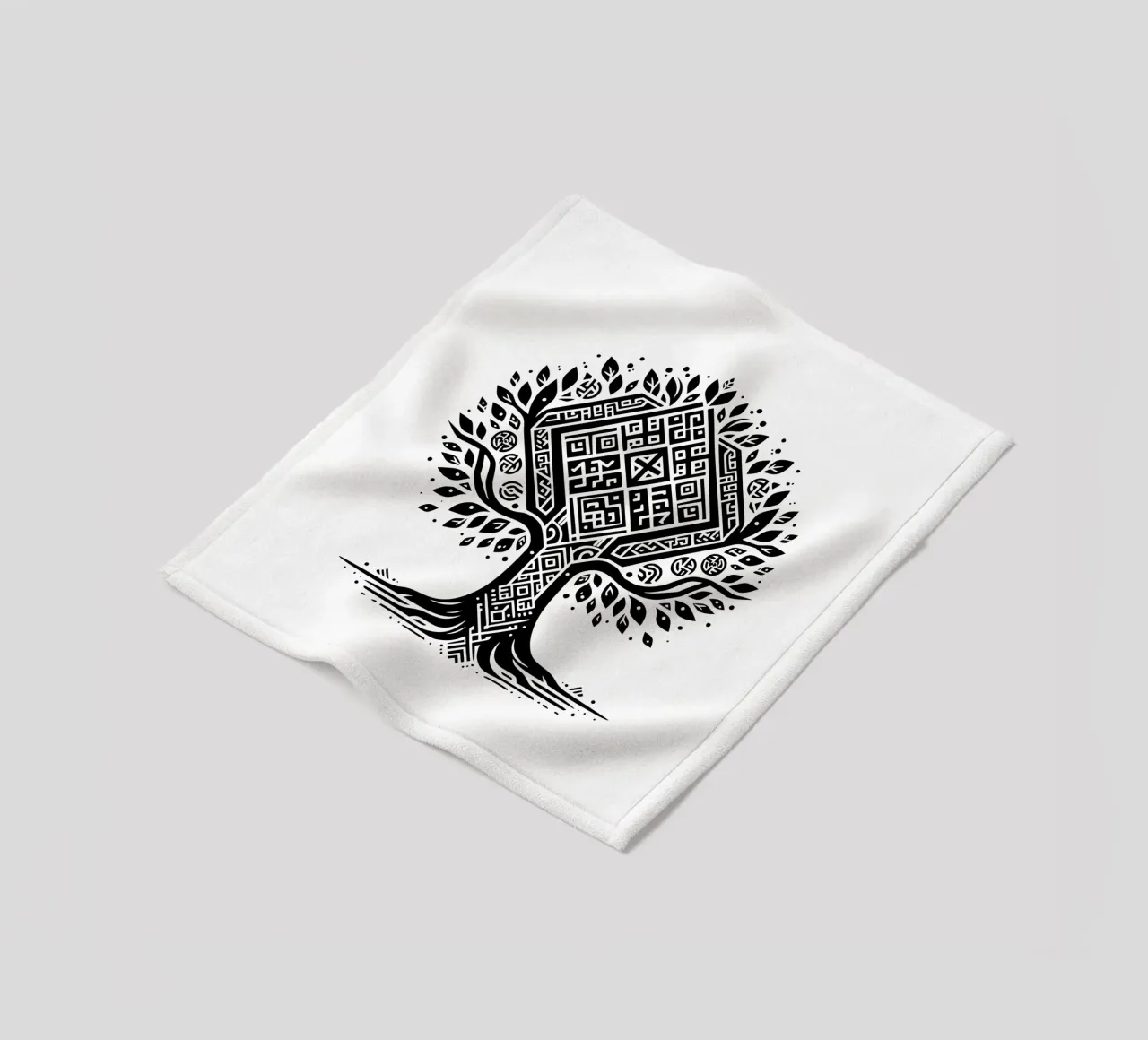 Albero della vita in bianco e nero coperta in pile da Spiritual Touch