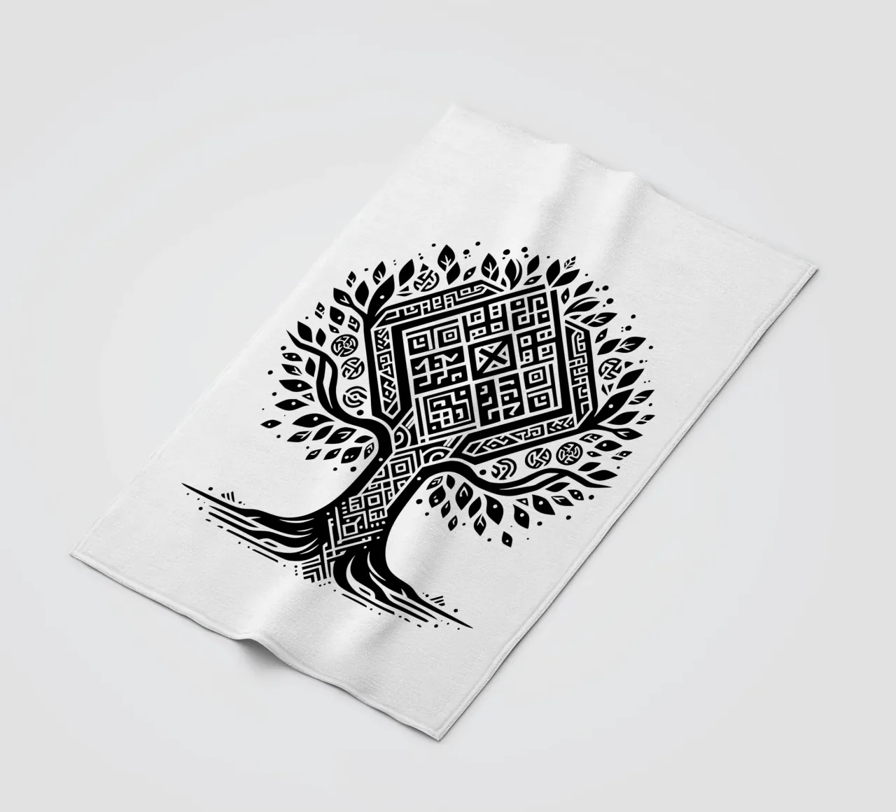 Albero della vita in bianco e nero coperta in pile da Spiritual Touch