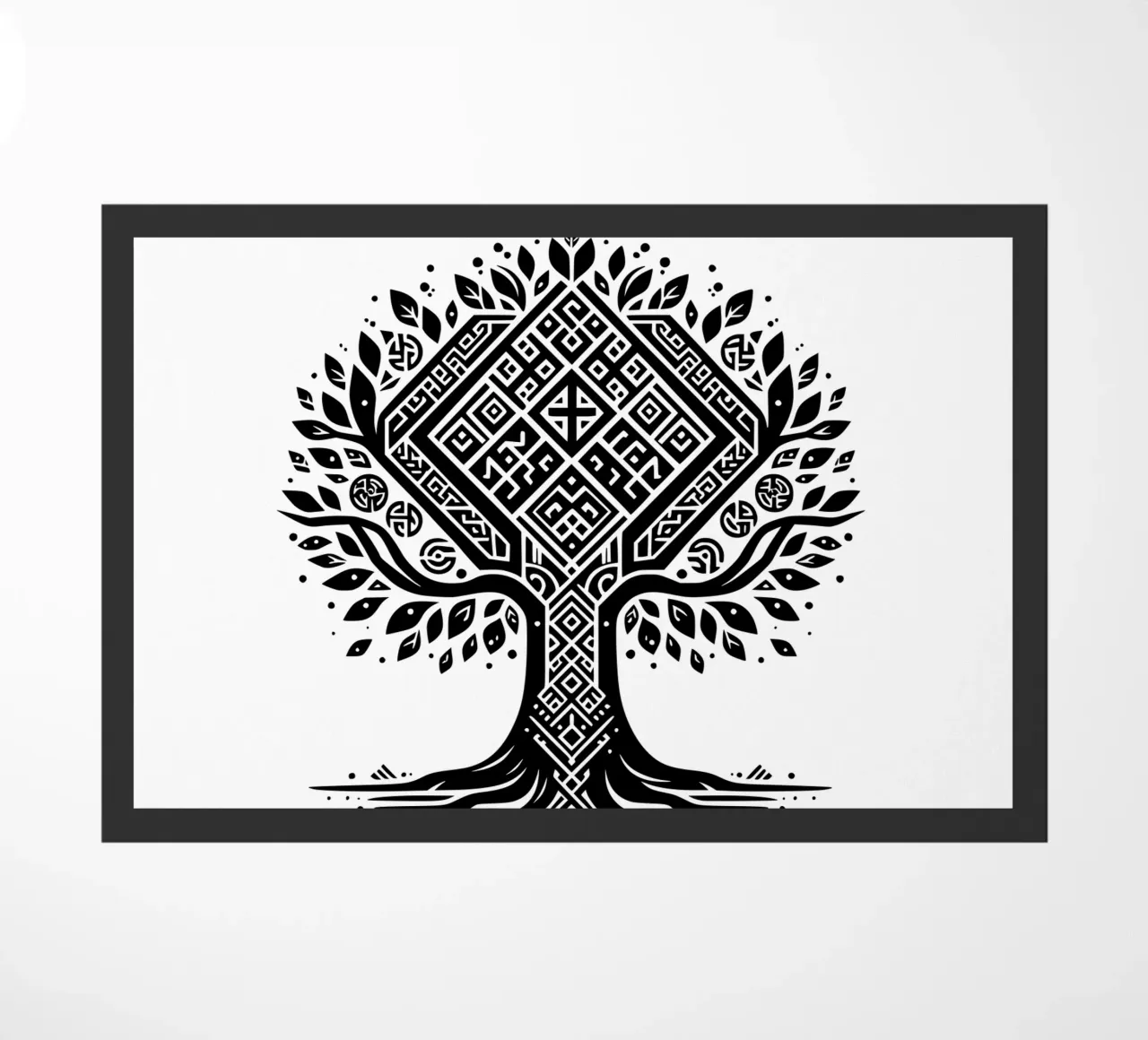Albero della vita in bianco e nero zerbino da Spiritual Touch