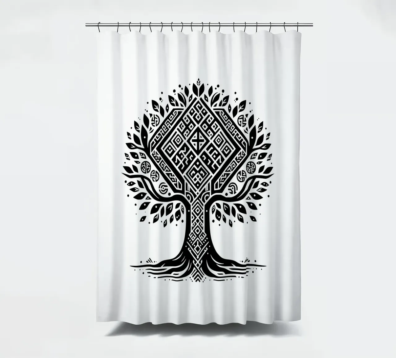 Albero della vita in bianco e nero tenda da doccia da Spiritual Touch