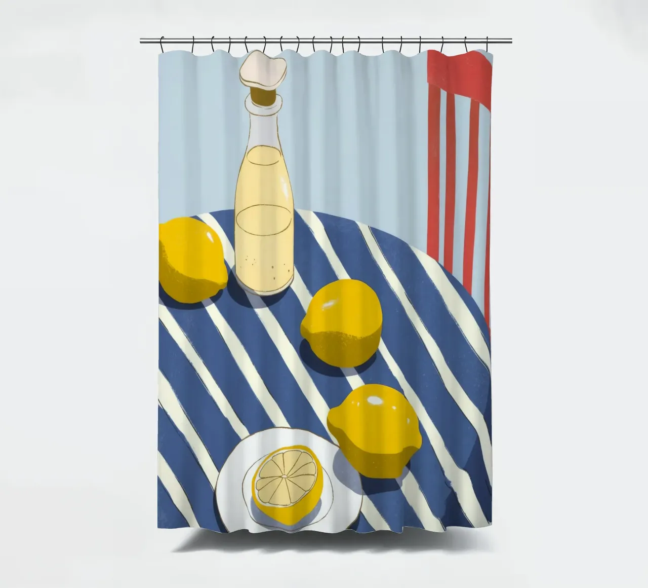 Lemonade on Table shower curtain by Demar Galleria