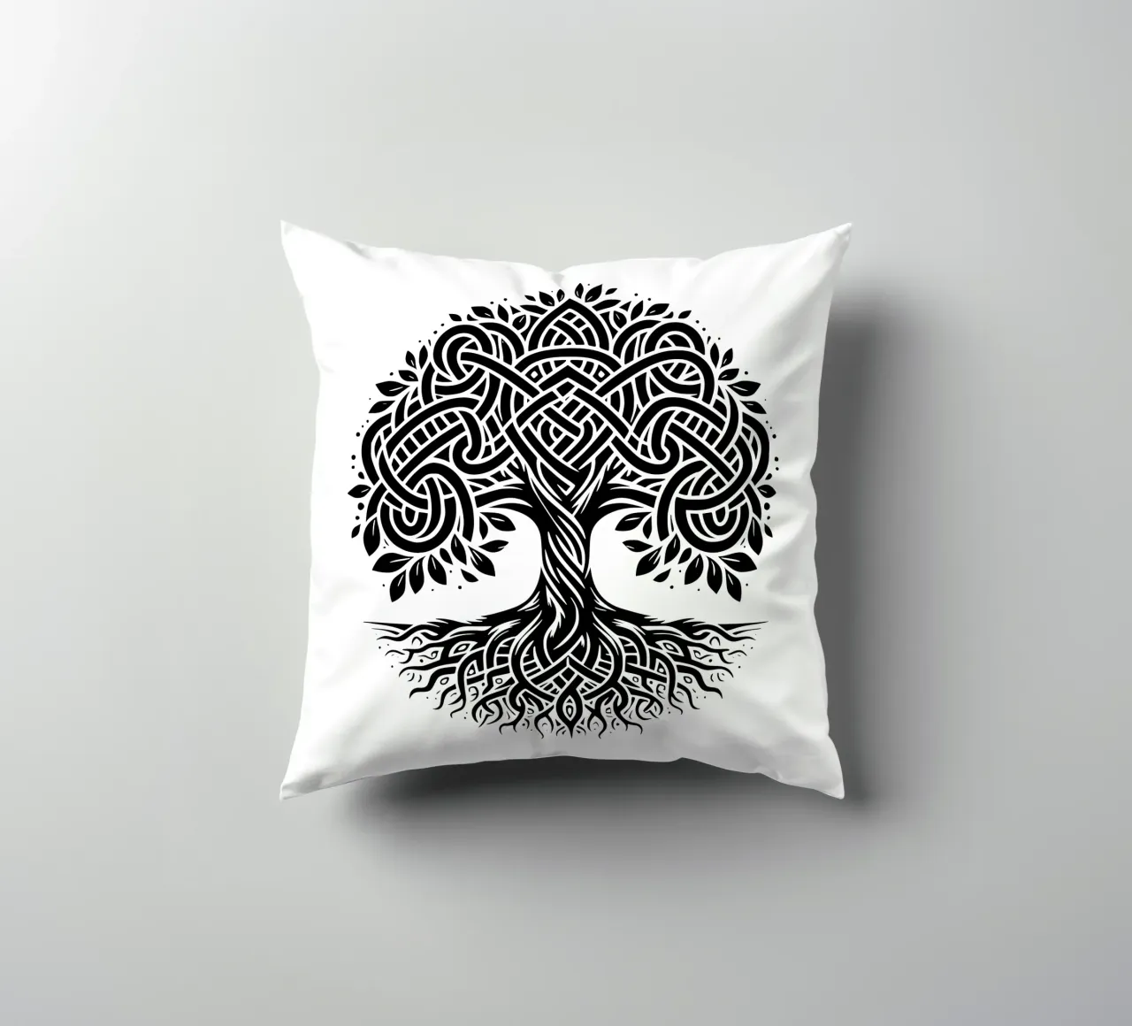 Albero della vita in bianco e nero cuscino da Spiritual Touch