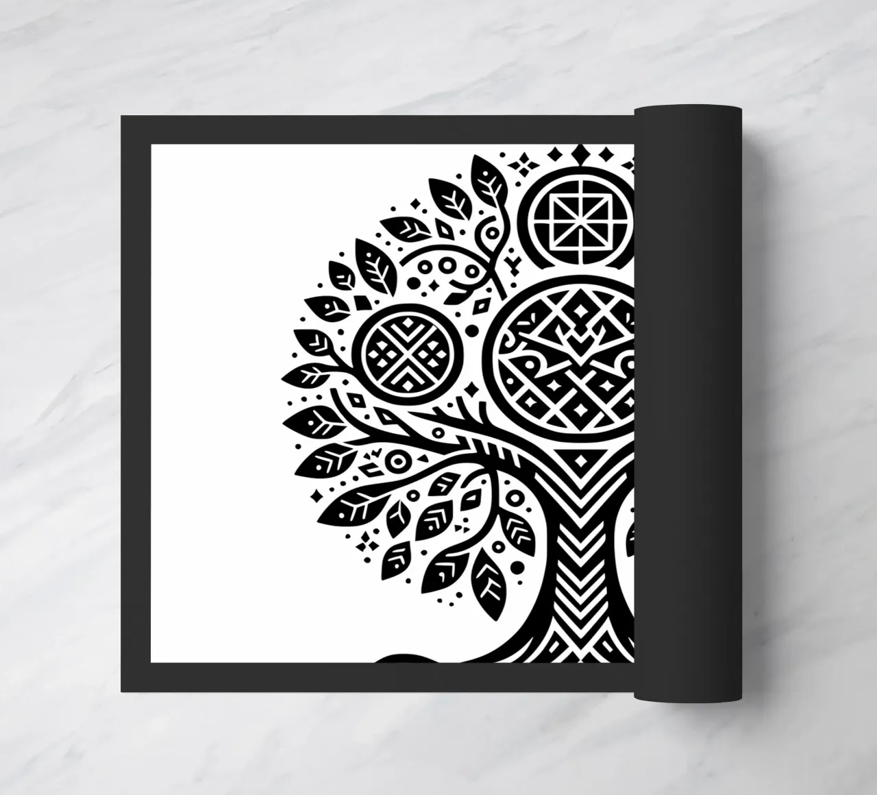 Albero della vita in bianco e nero zerbino da Spiritual Touch