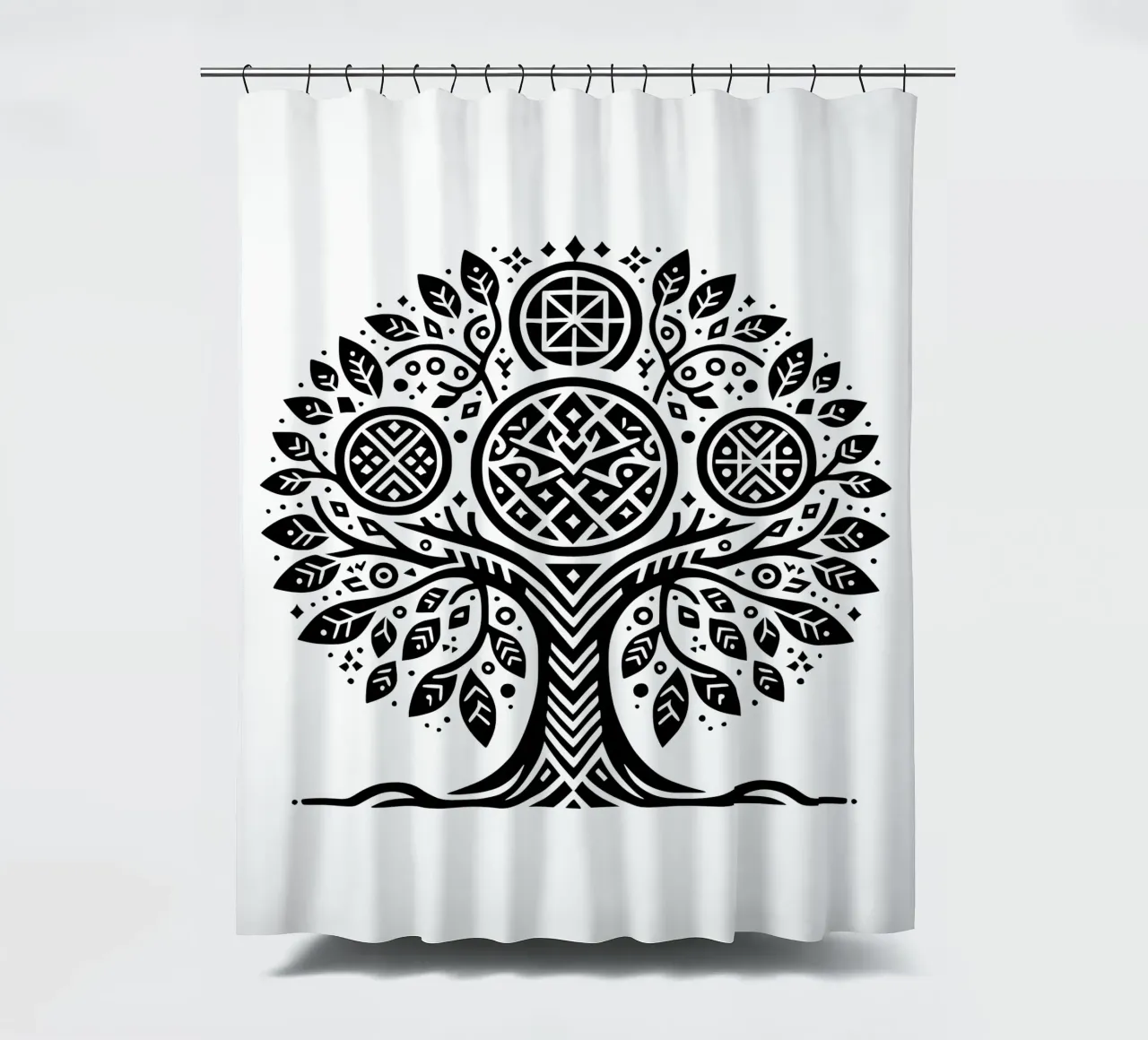 Albero della vita in bianco e nero tenda da doccia da Spiritual Touch