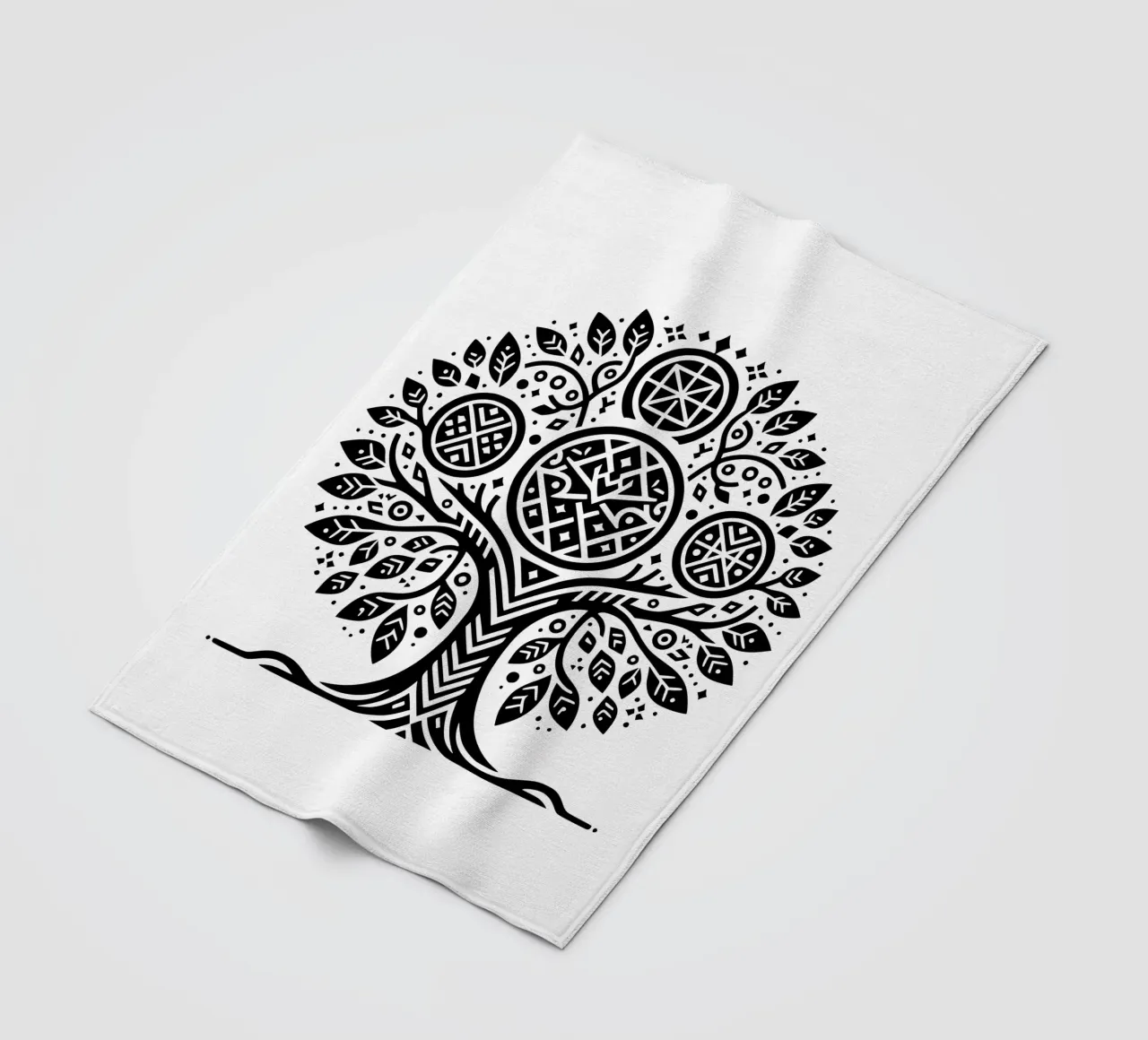 Albero della vita in bianco e nero coperta in pile da Spiritual Touch