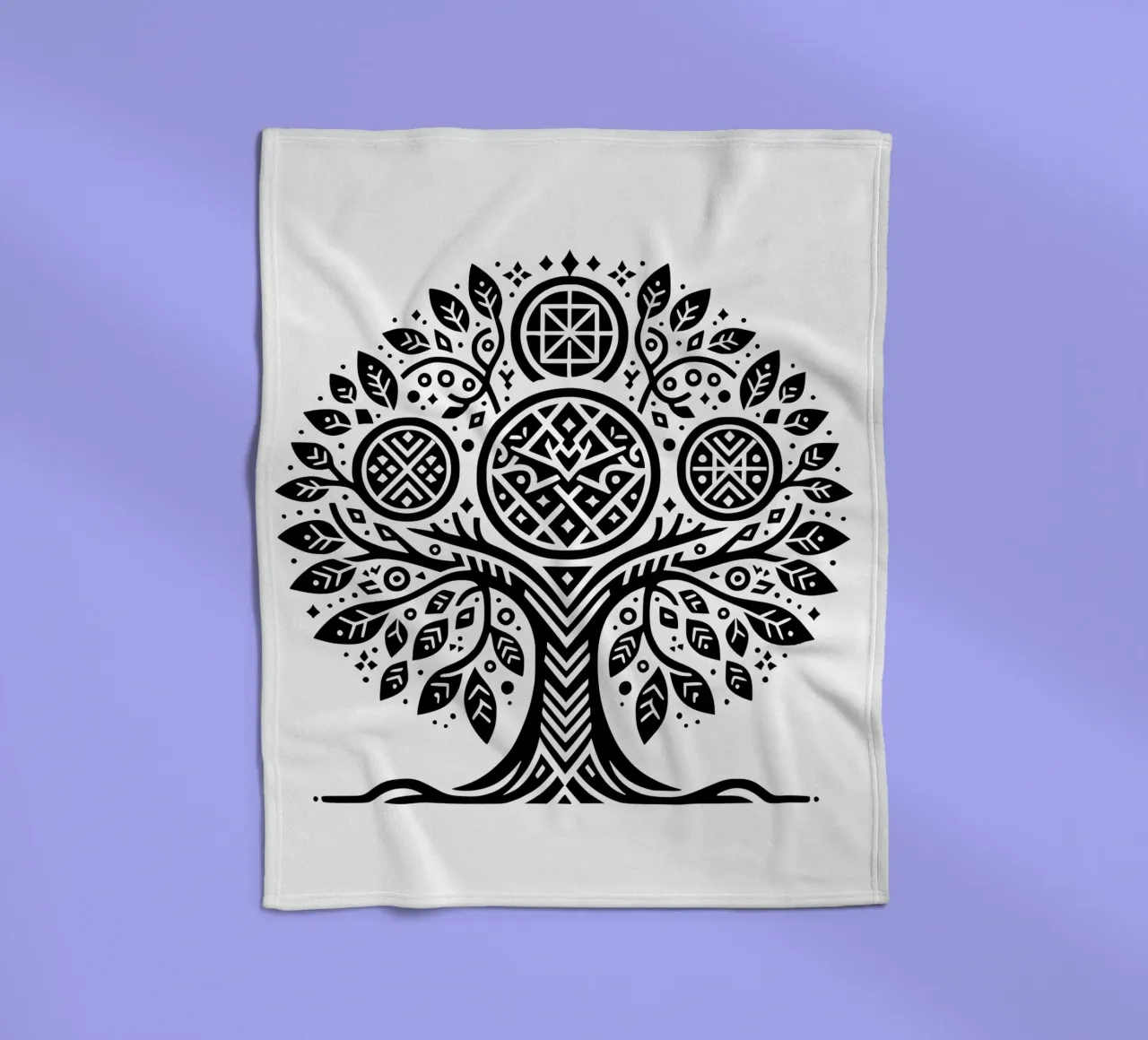 Albero della vita in bianco e nero coperta in pile da Spiritual Touch