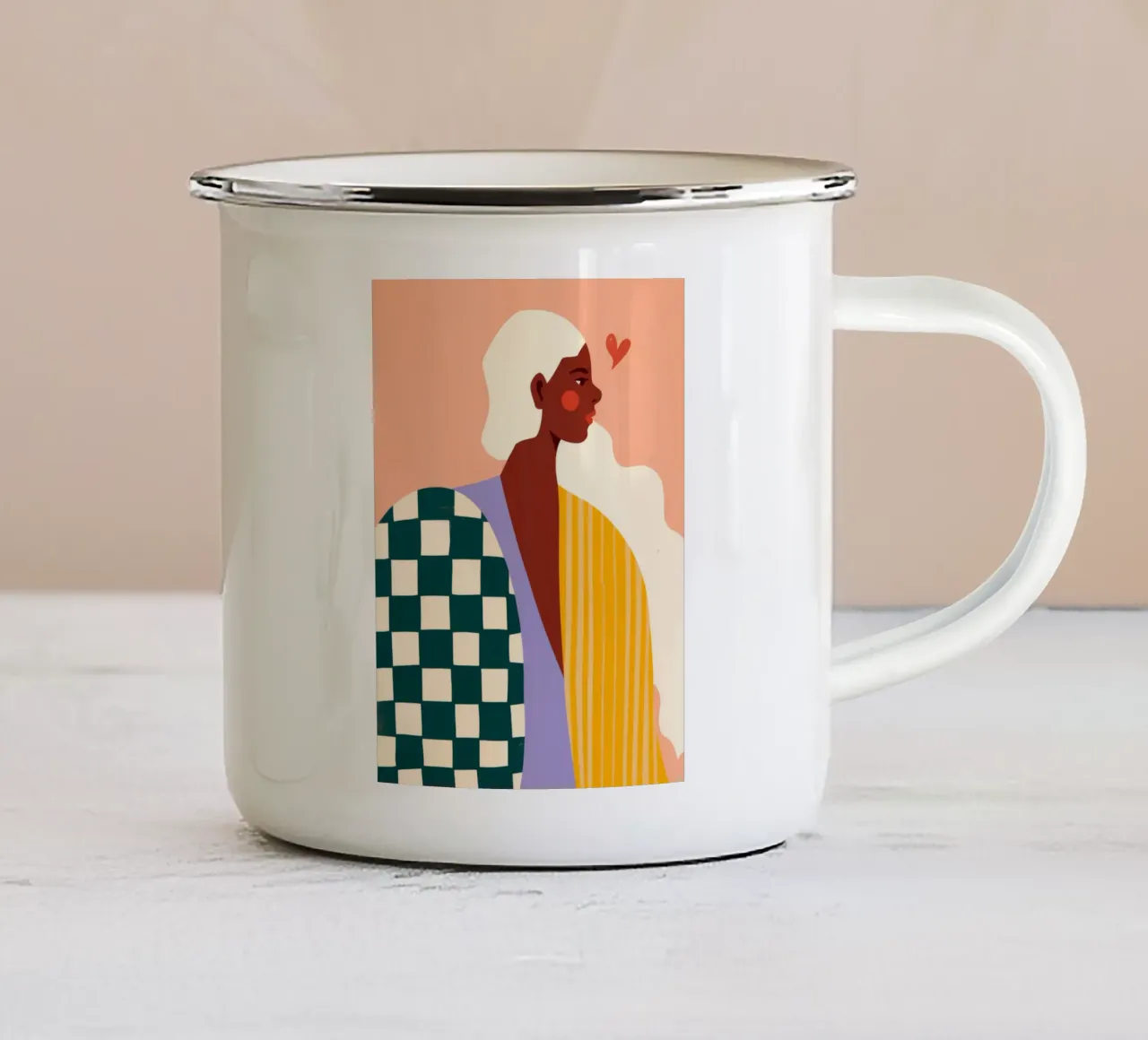 Silhouette colorata tazza in smalto da Demar Galleria